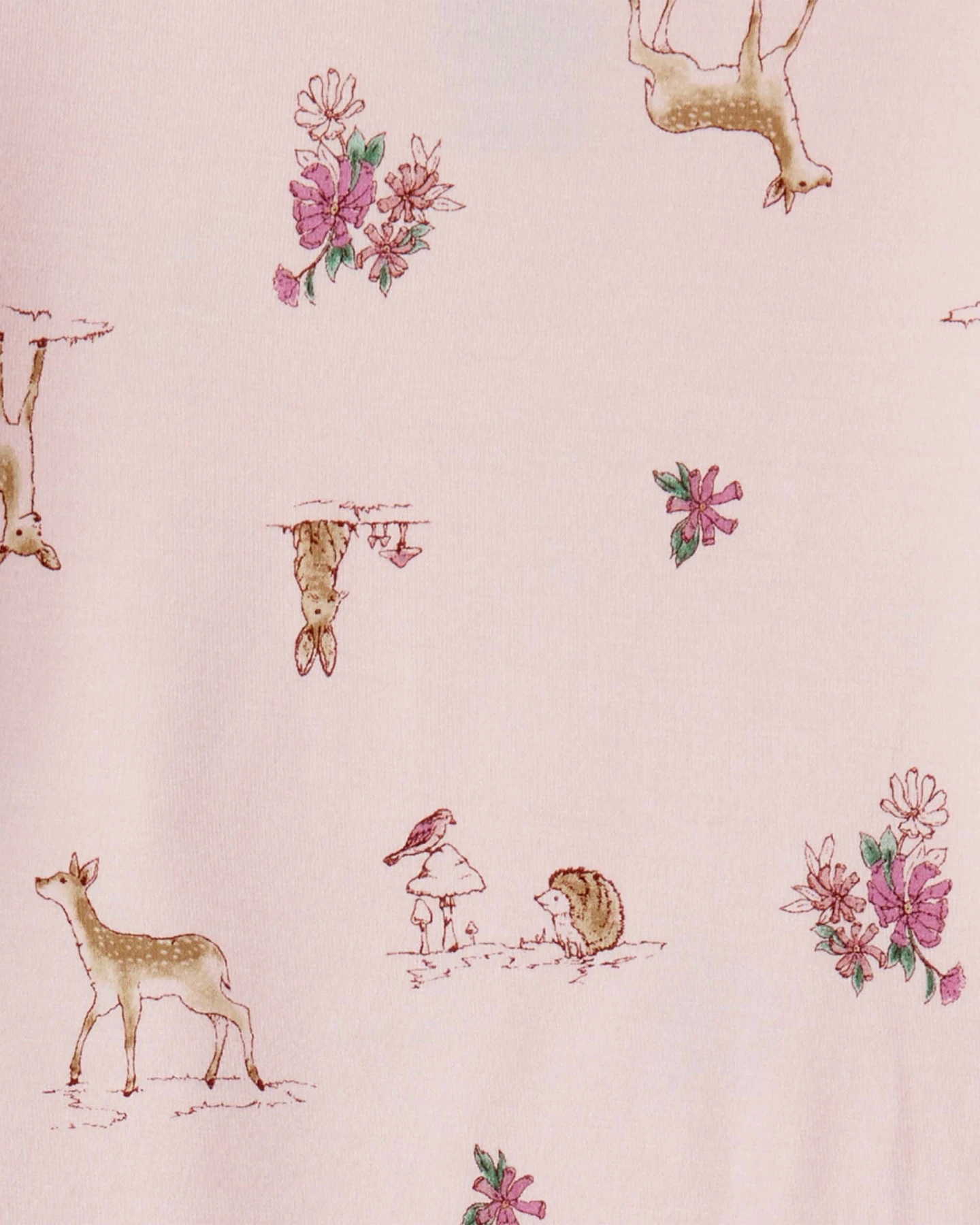 Deer & Floral Print PurelySoft Long-Sleeve 2-Piece Pajamas Gallery