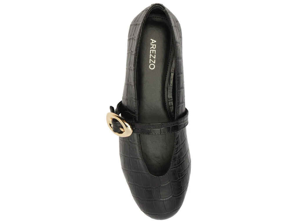 Croc-Embossed Mary Jane Flats with Buckle Gallery