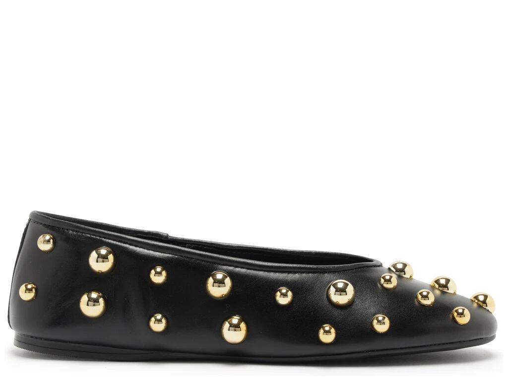 Leather Ballet Flats with Gold Studs Gallery