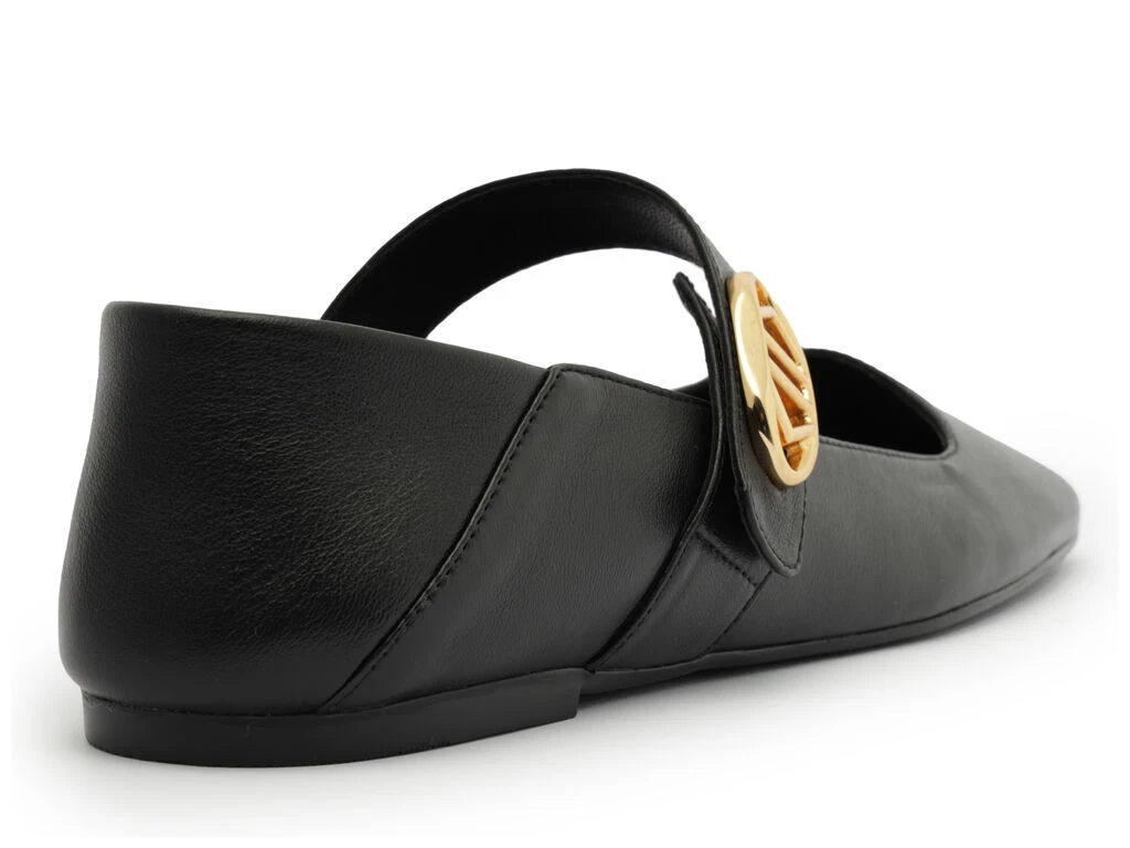 Leather Mary Jane Flats with Gold Buckle Gallery