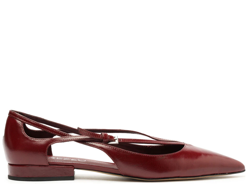 Leather Cut-Out Flats with Ankle Strap Gallery