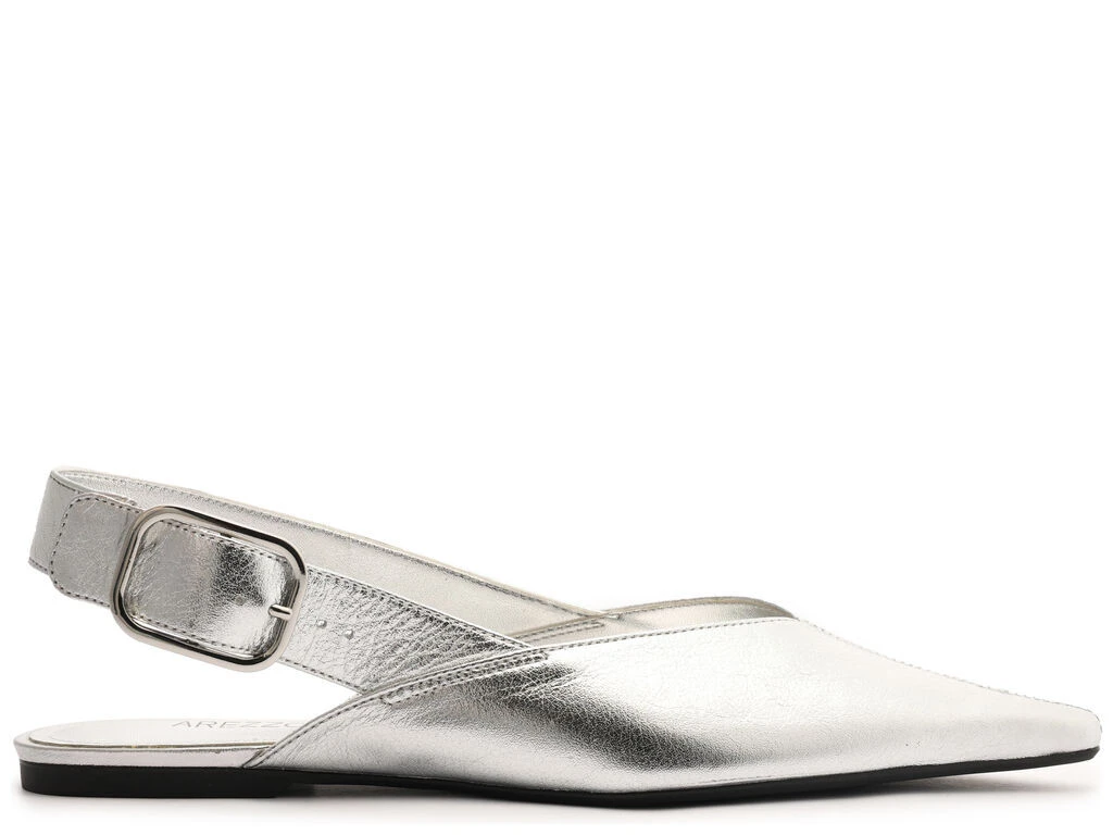 Leather Slingback Flats with Gold Buckle Gallery