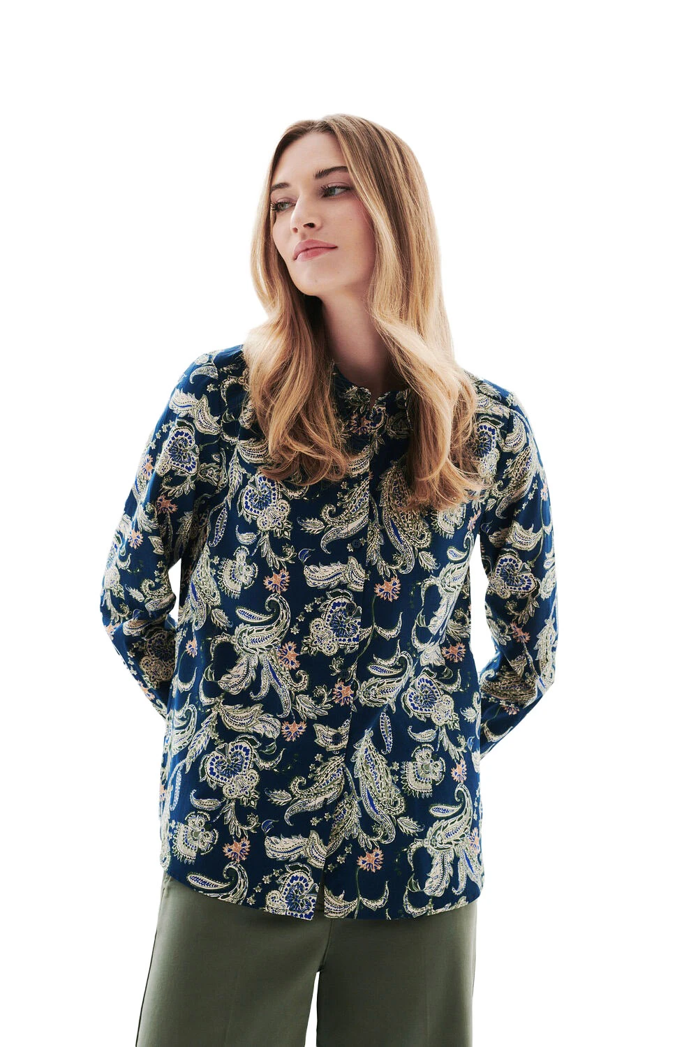 Straight Cut Shirt Collar Blouse Gallery