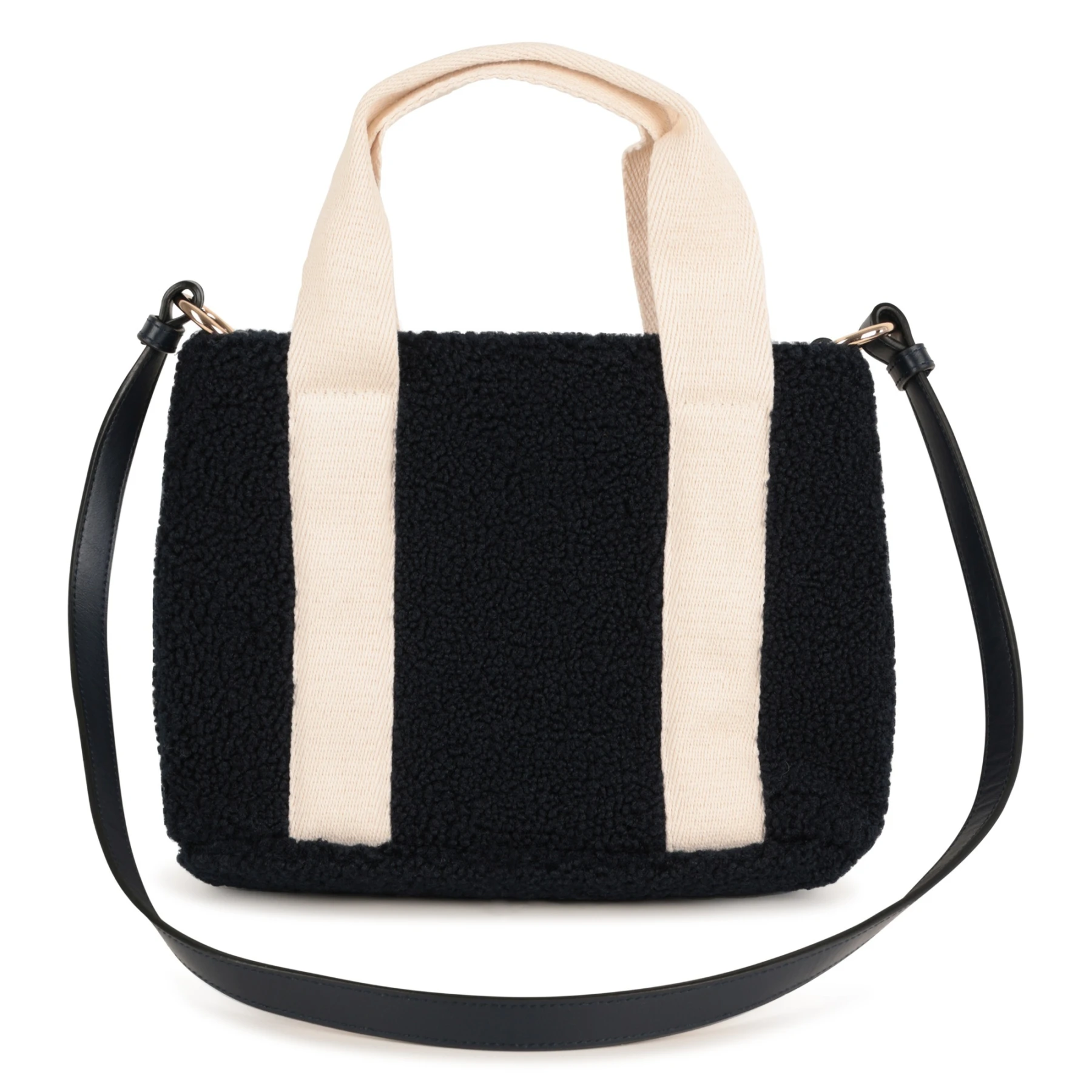 Shearling Tote Bag with Logo Gallery
