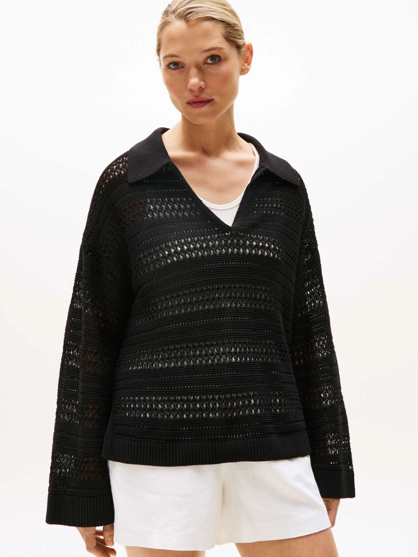 Relaxed Crochet Polo Jumper Gallery