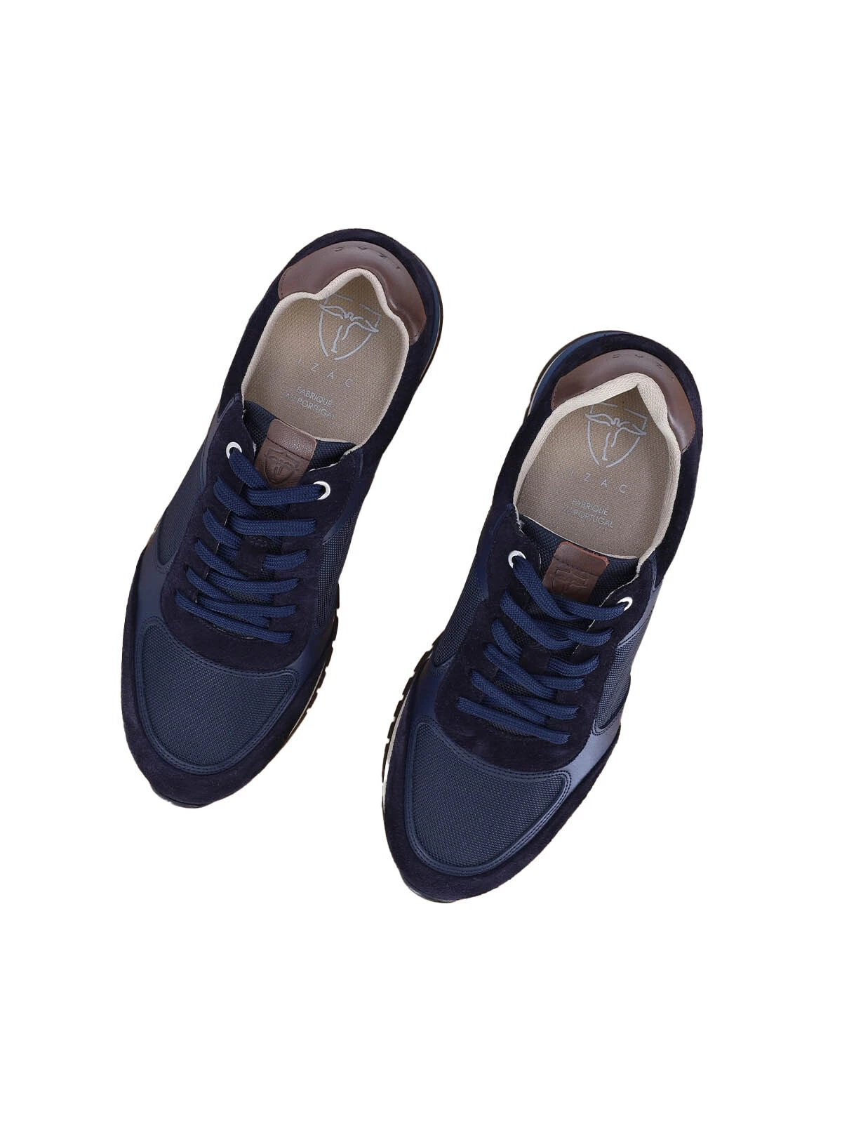 Leather lace-up sneakers with back logo Gallery