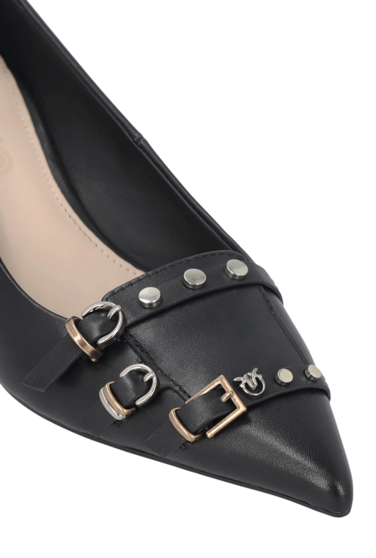 Kitten Heel Leather Pupmp with 3 buckles Gallery