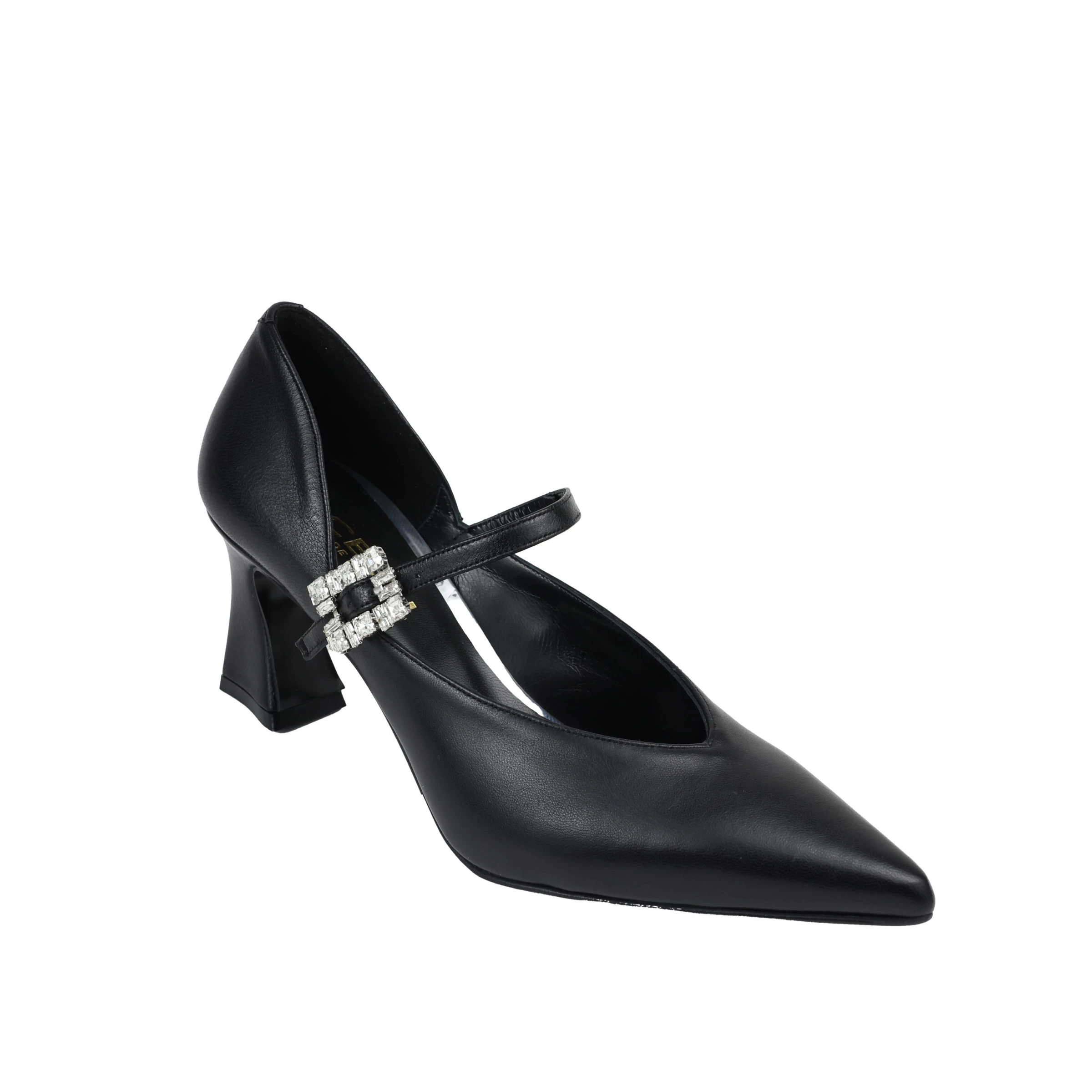 Pointed-Toe Pumps With Rhinestone Buckle Gallery