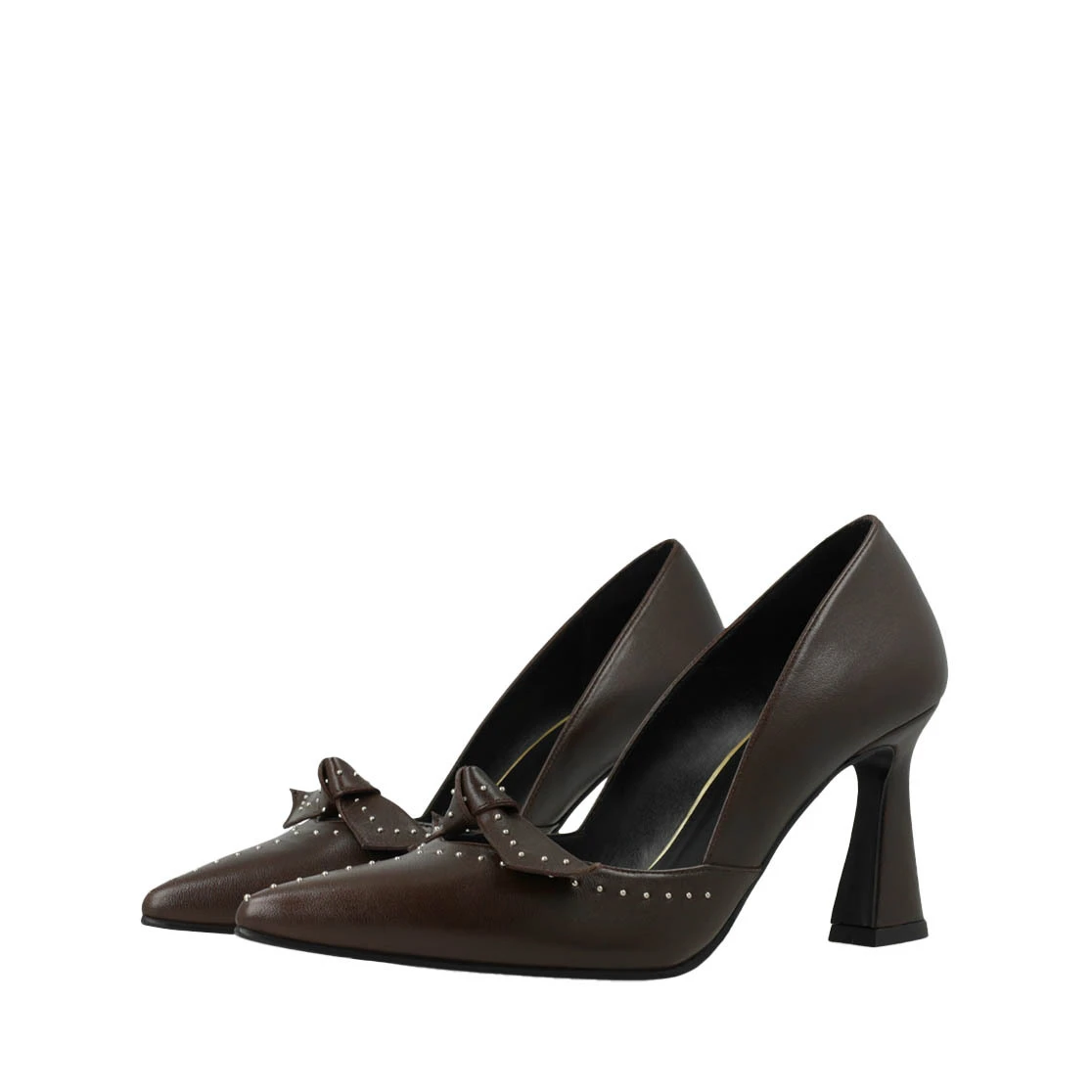 Leather Pump with Studs Bow Gallery