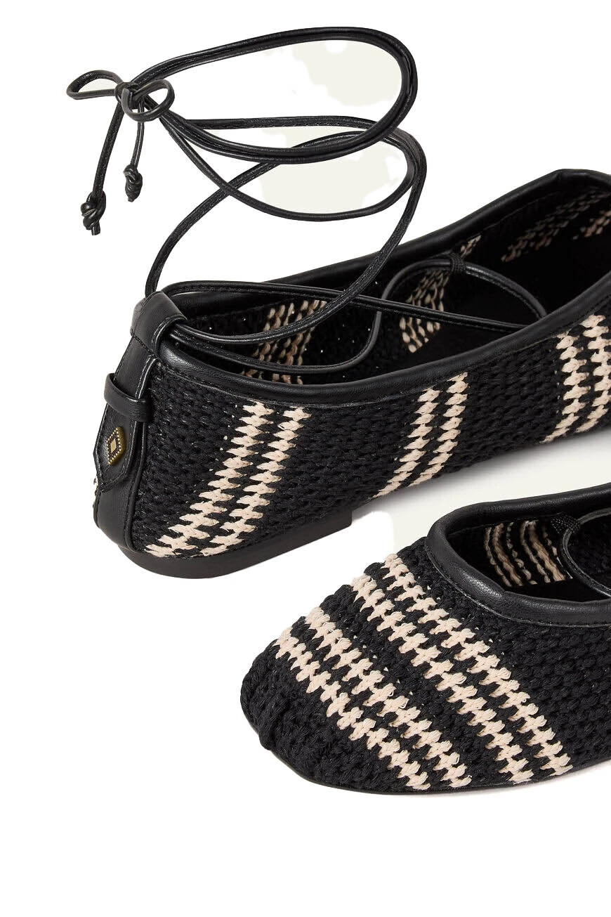 Crocheted Striped Ballet Flats Gallery
