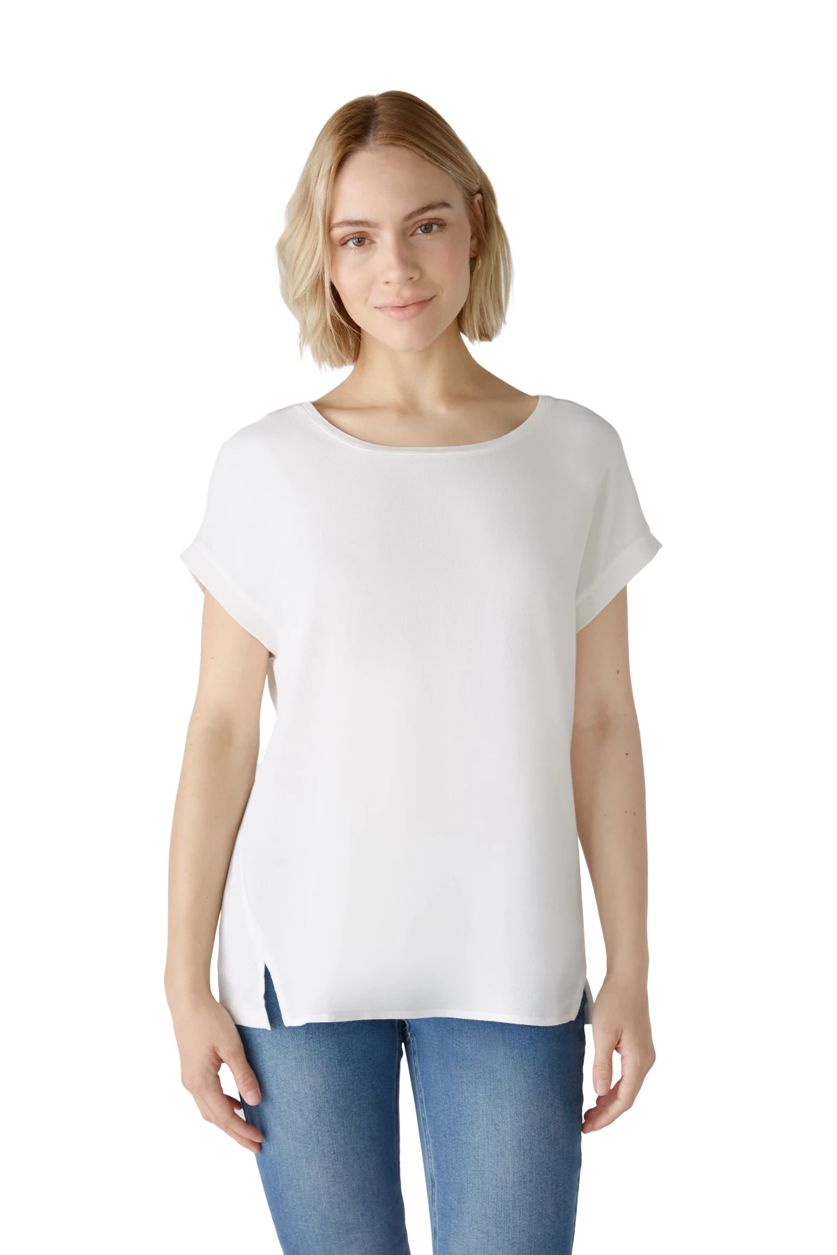 Crew neck with ribbed trim Short Sleeves Top Gallery