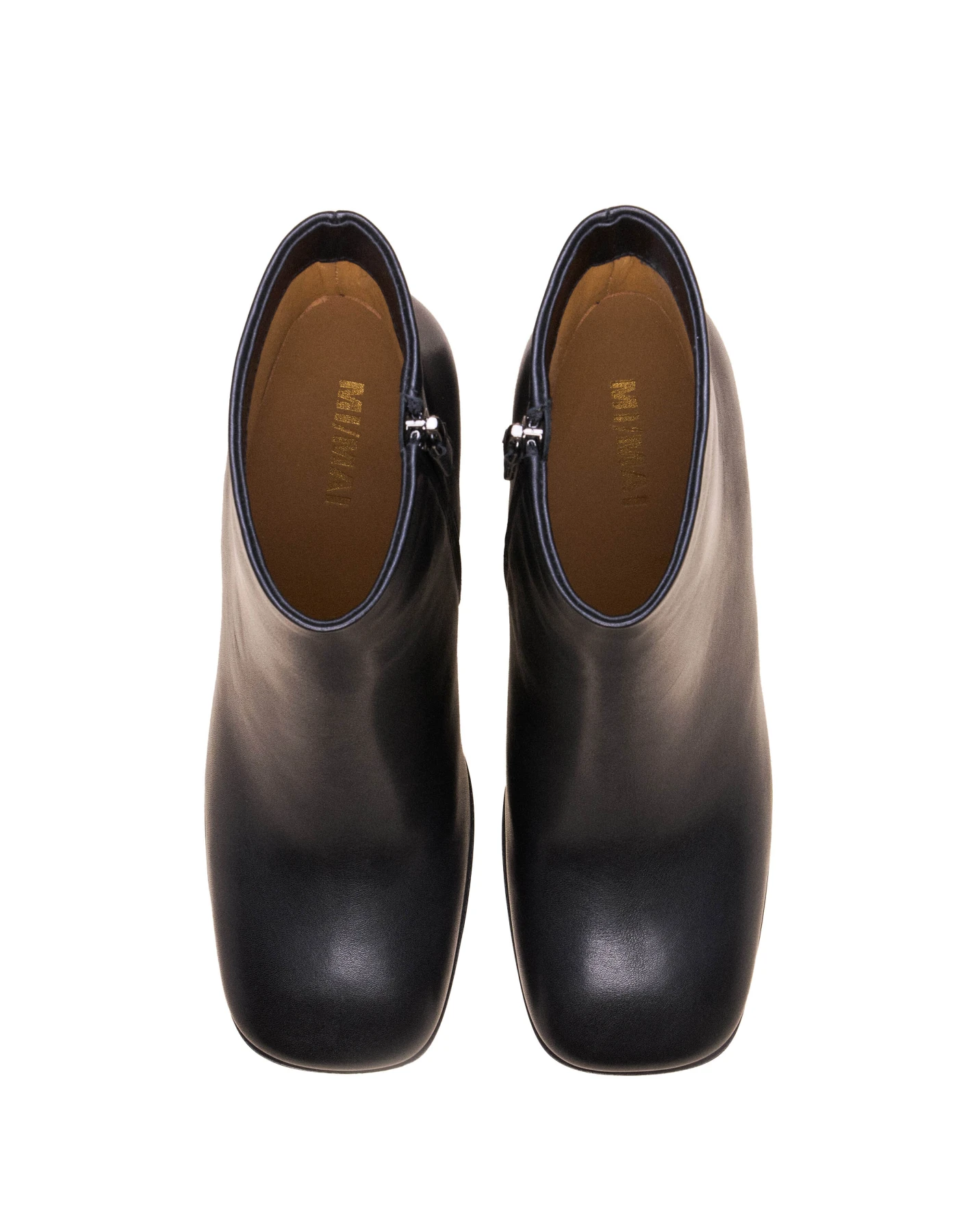 Sculptural Heel Leather Ankle Boots Gallery