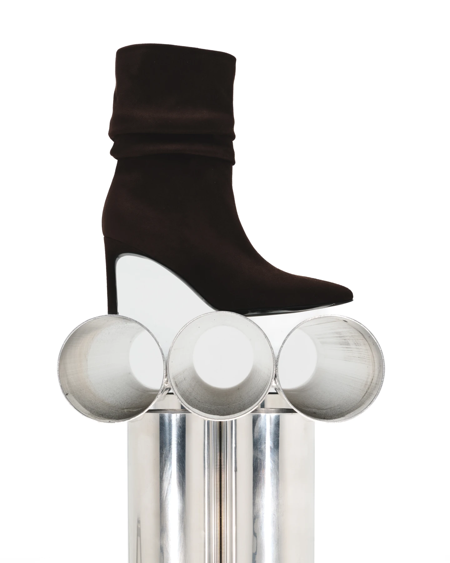 Ruched Suede Ankle Boots Gallery