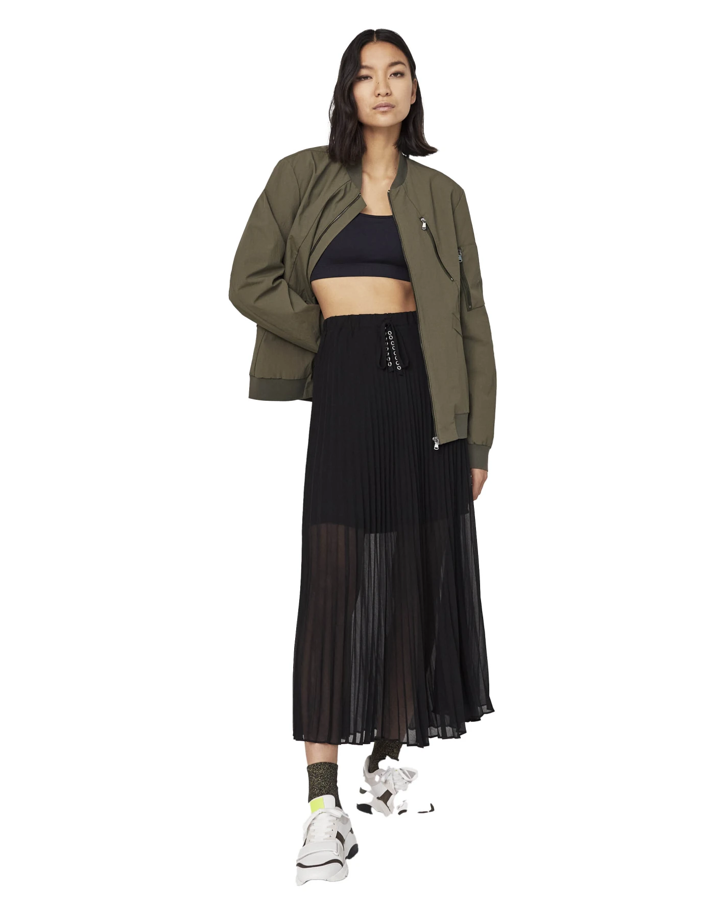 Long Pleated Voile Skirt Gallery