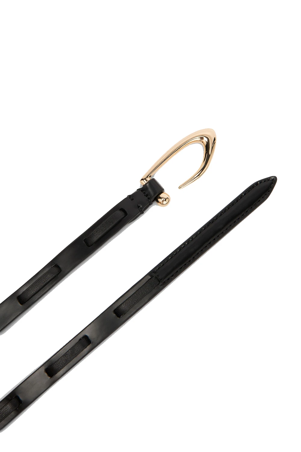 Interlaced Ristretto Semi Patent and Nappa Leather Belt Gallery