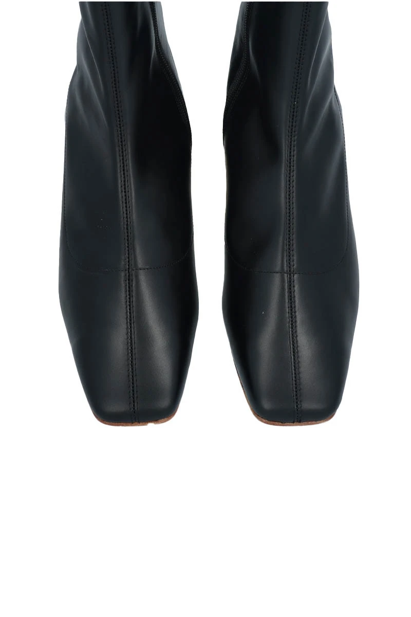 Square Toe Leather Ankle Boots Gallery