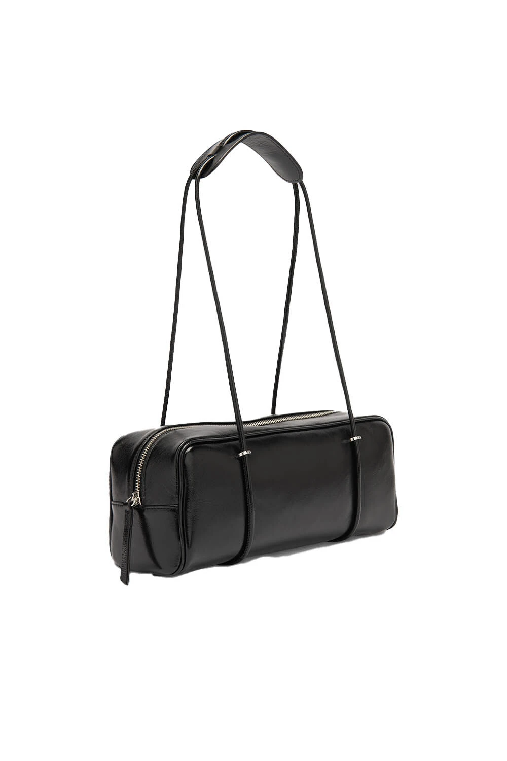 Leather Barrel Shoulder Bag with Long Strap Gallery