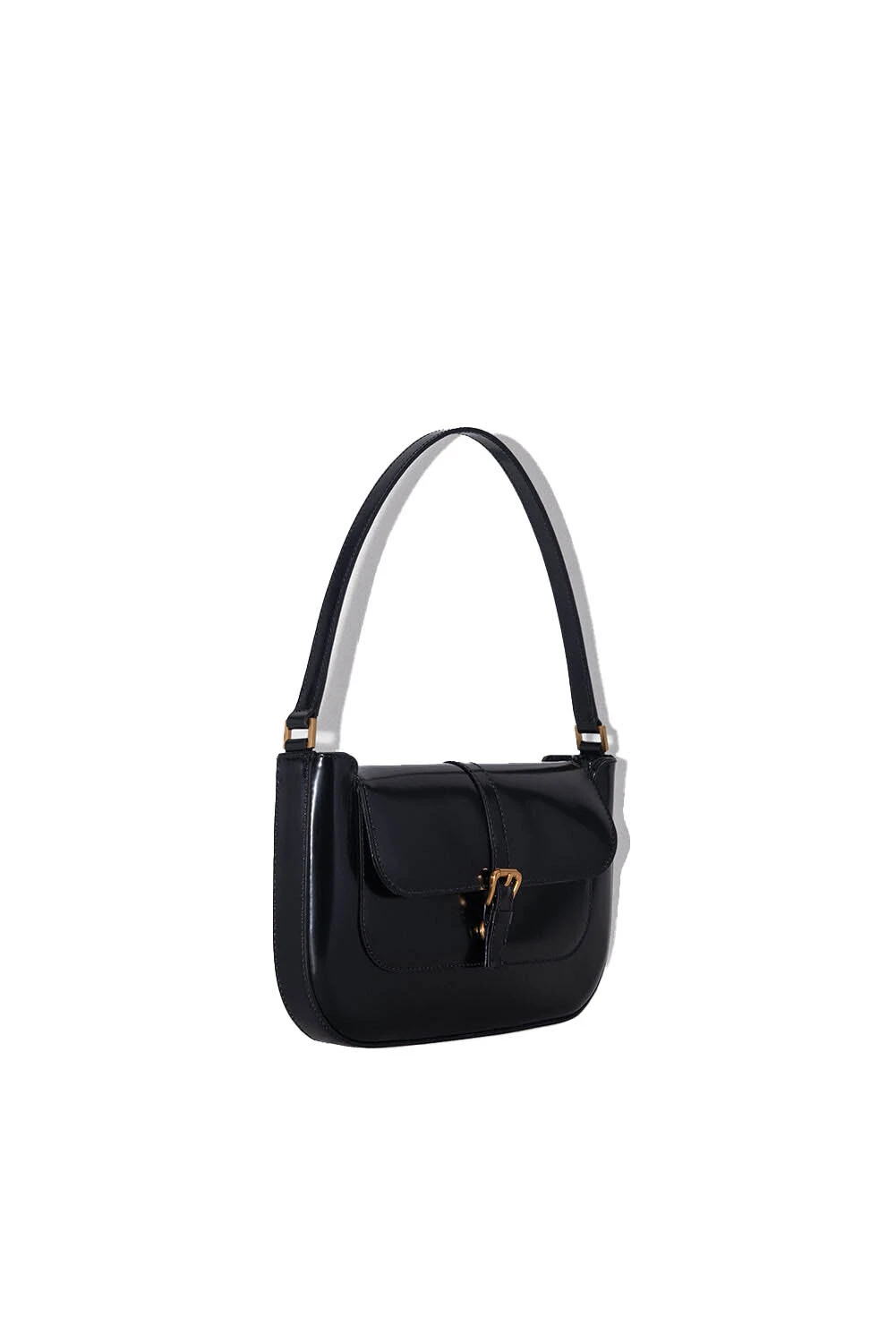 Sleek 90s Baguette Shoulder Bag with Gold Buckle Gallery