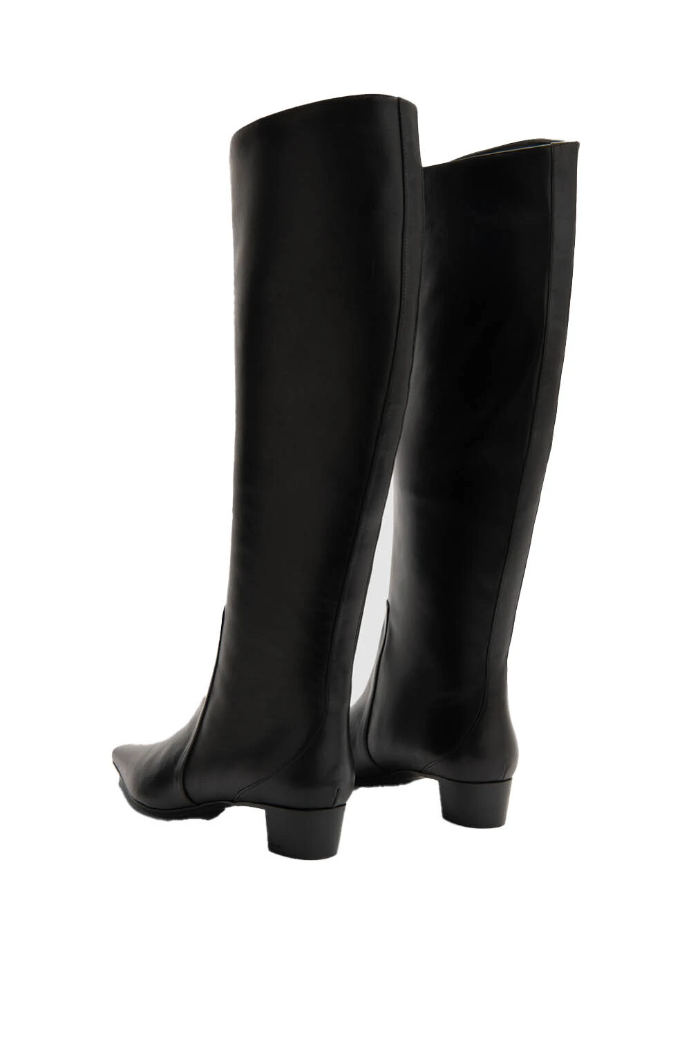 Low Block Heel Knee-high Leather Boots Gallery