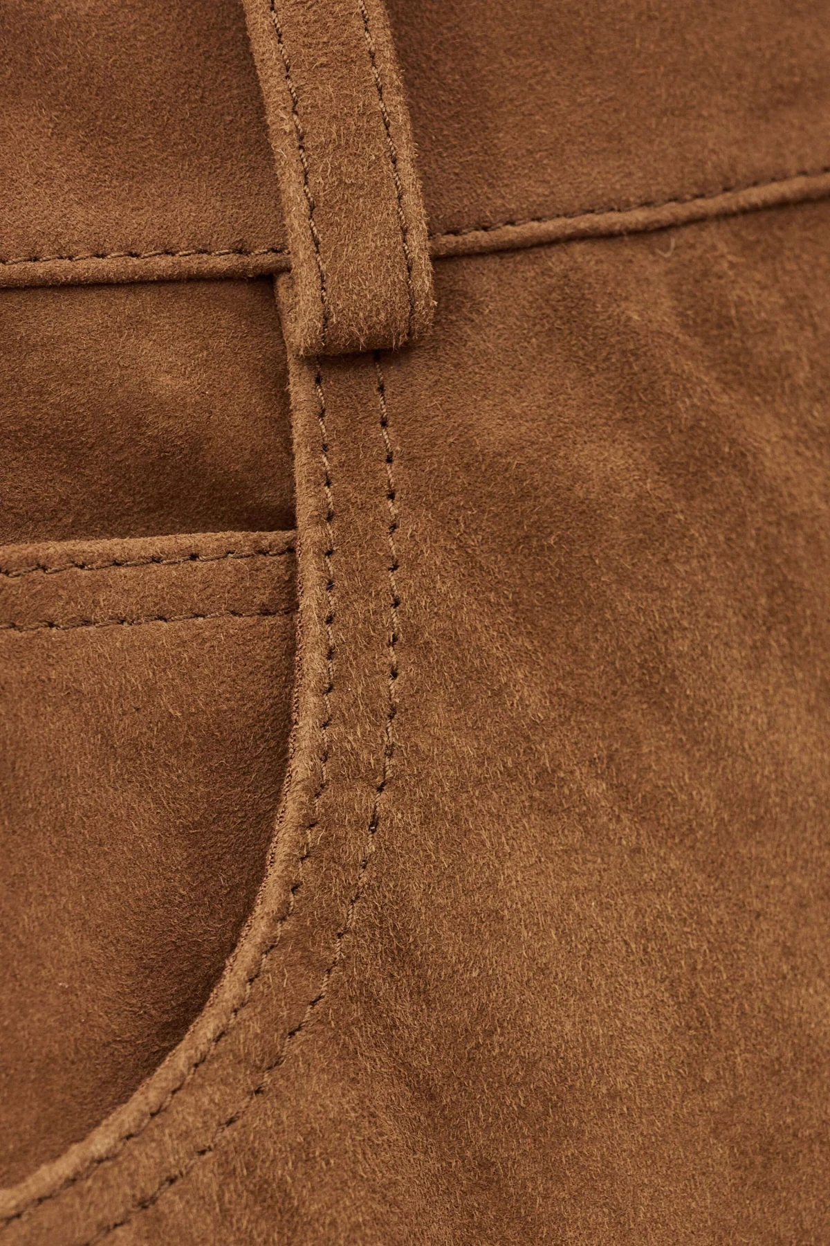 Fitted High Waist Suede Midi Skirt Gallery