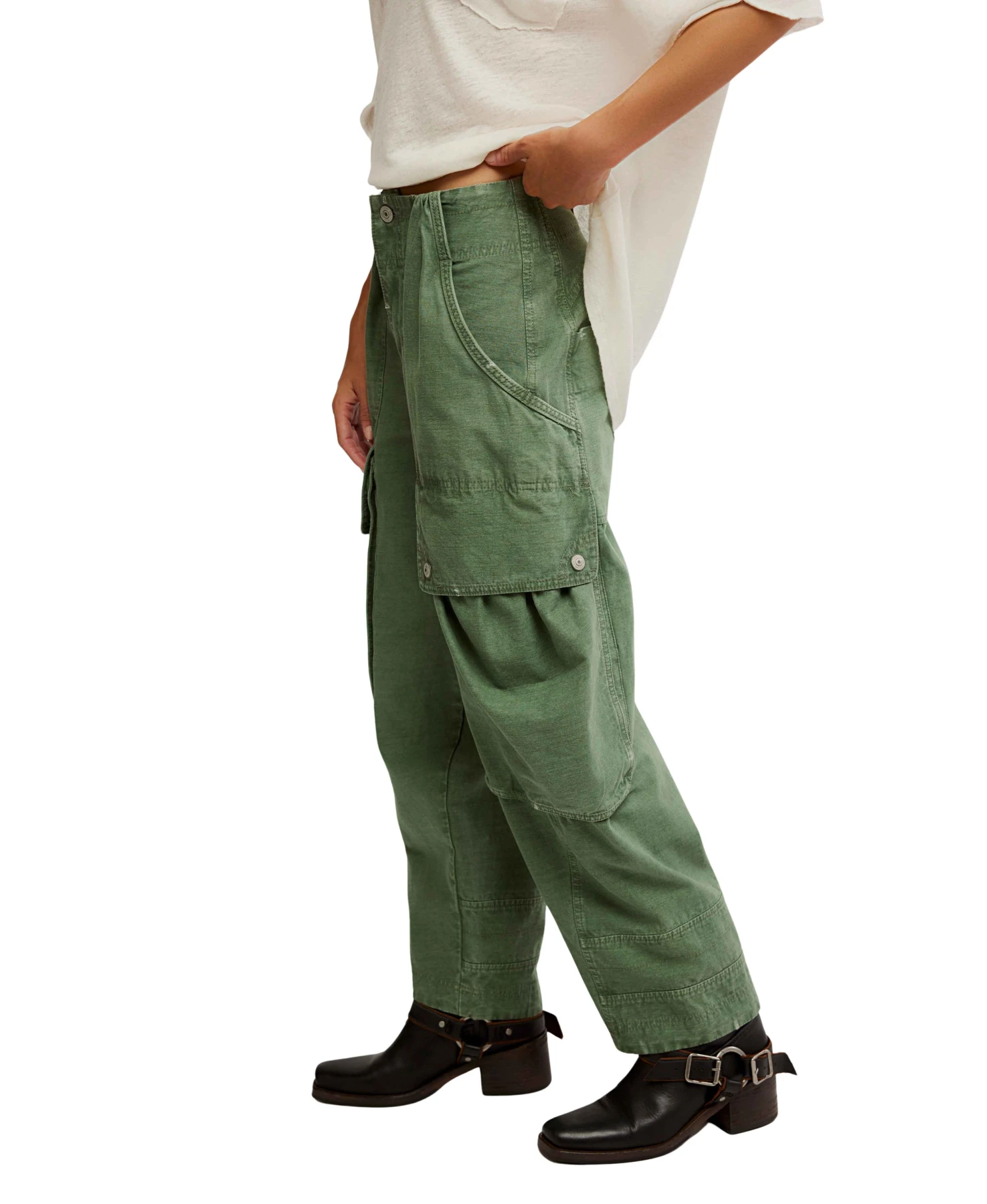 Brentwood Slouch Relaxed Fit Pants with Front Pockets Gallery