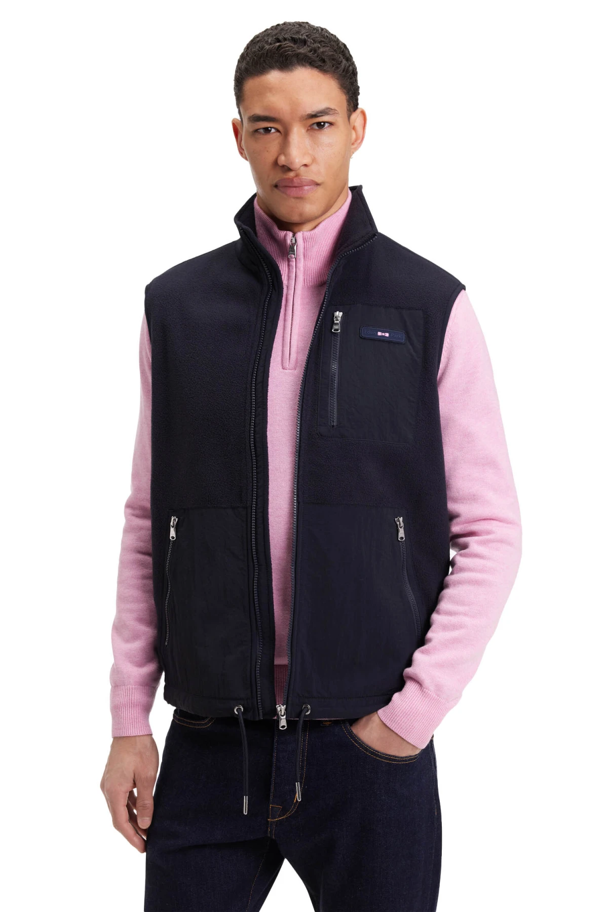 Straight Cut Zip-up Hooded Vest Gallery