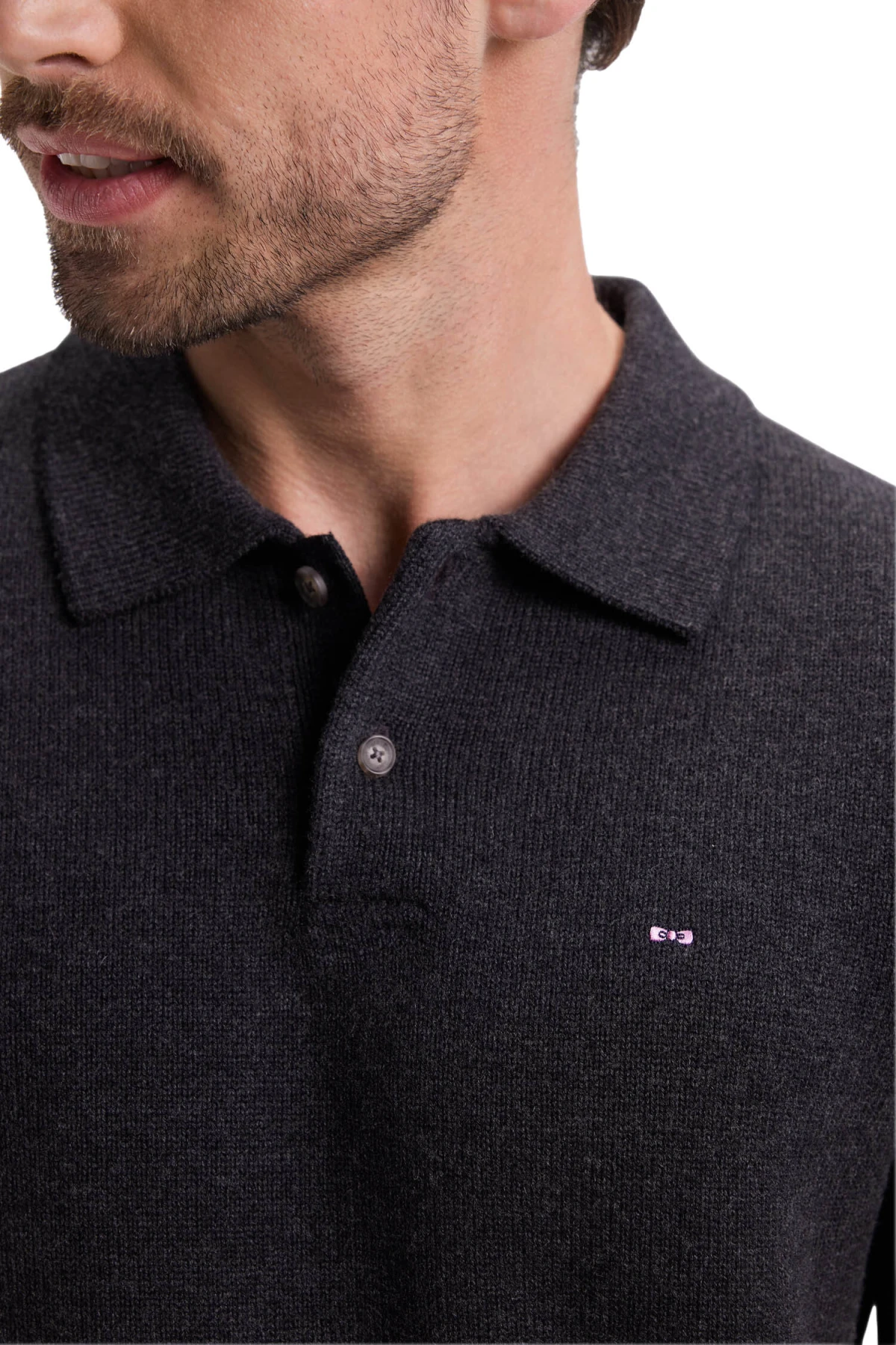 Wool and Cotton Thick Sweater with Collar Gallery