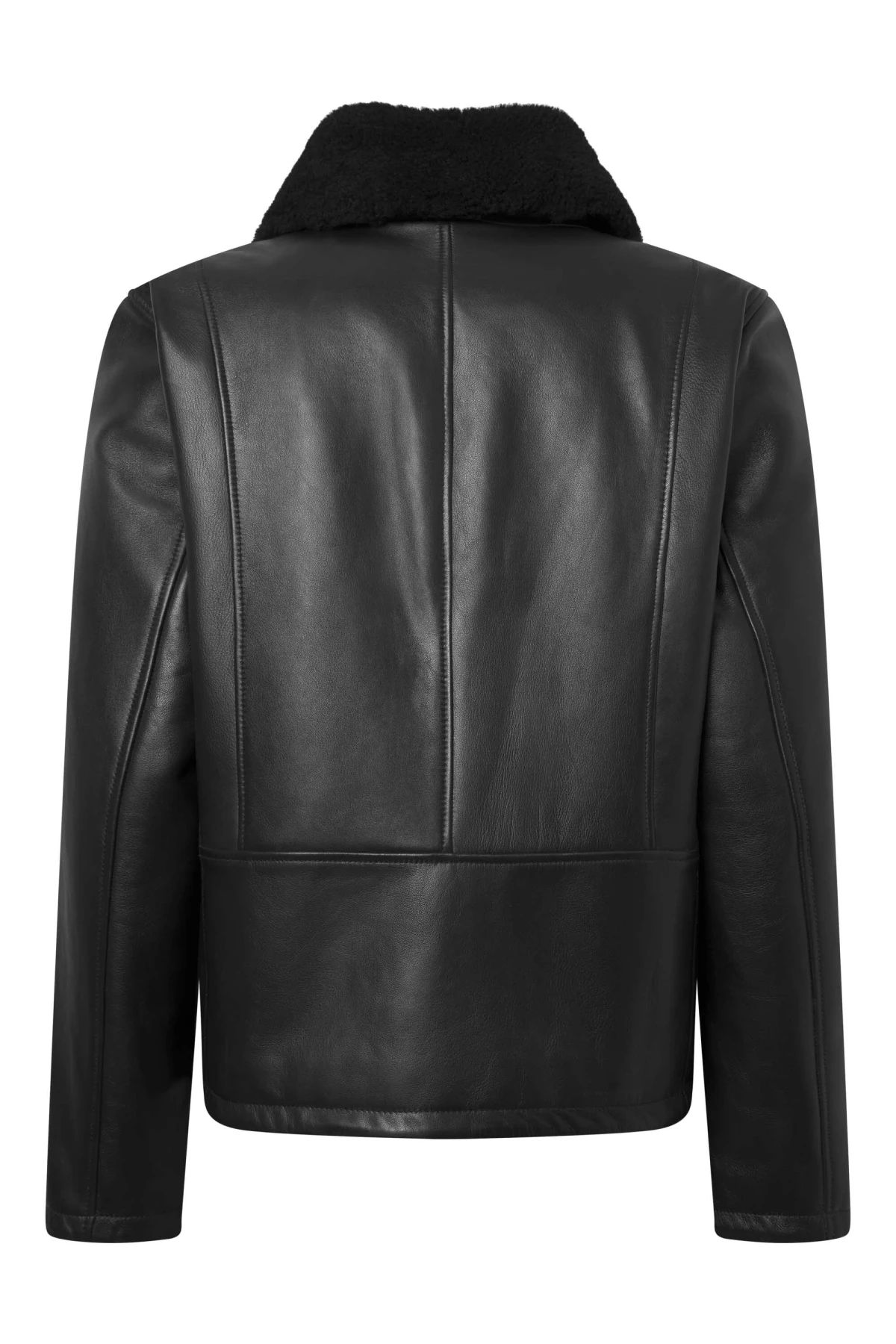Monty Leather Jacket with Turn-down collar in lambskin Gallery