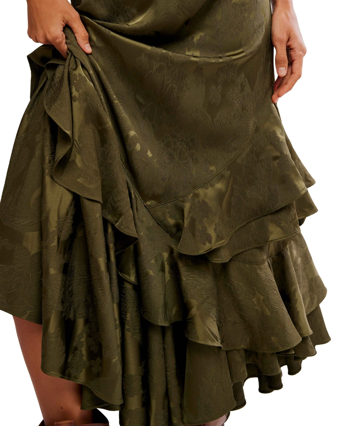 Autumn Promenade Jacquard Floral Maxi Skirt Gallery