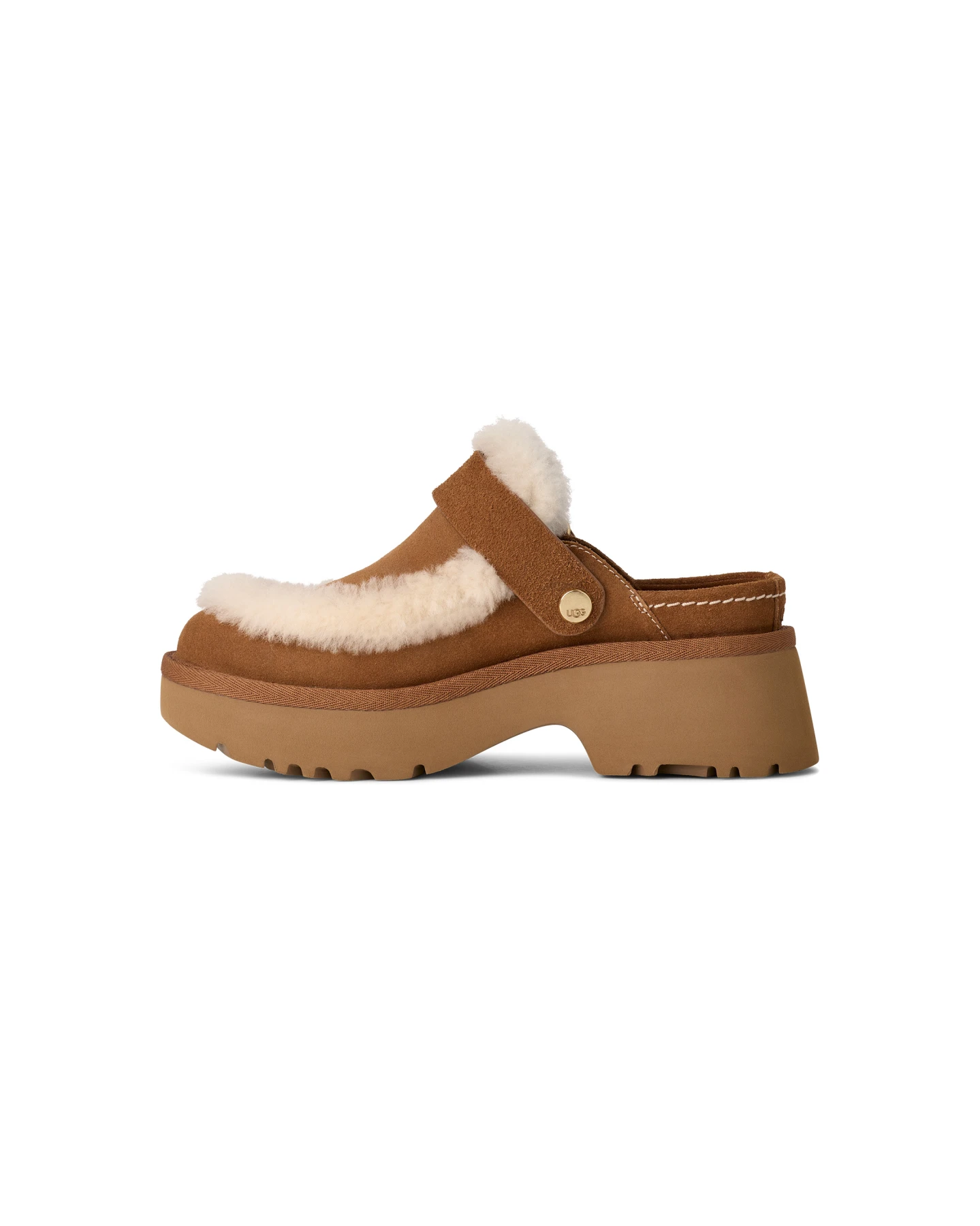Sheepskin Lined Suede Clog with Slingback Gallery