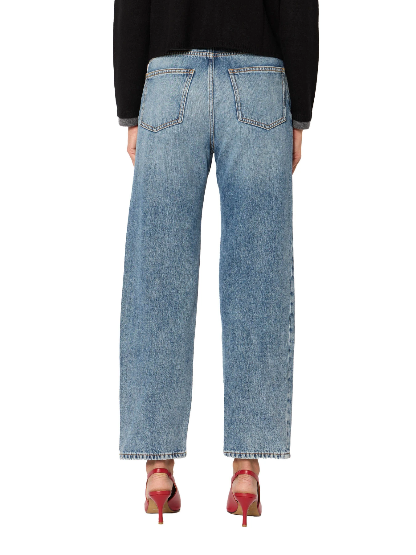 Mid-rise Wide-leg Jeans with Button Fly Gallery