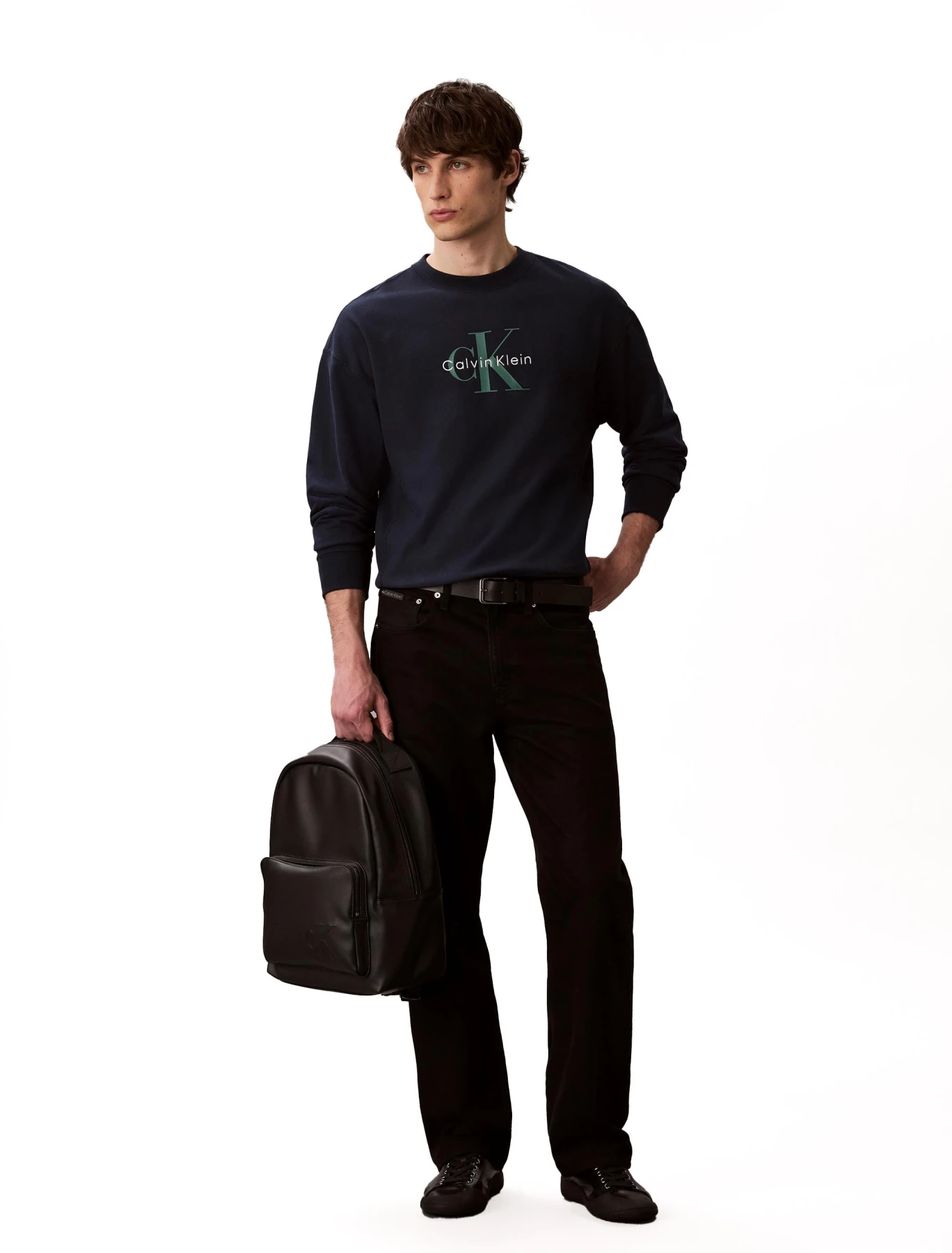 Leather Backpack with Debossed Logo Gallery