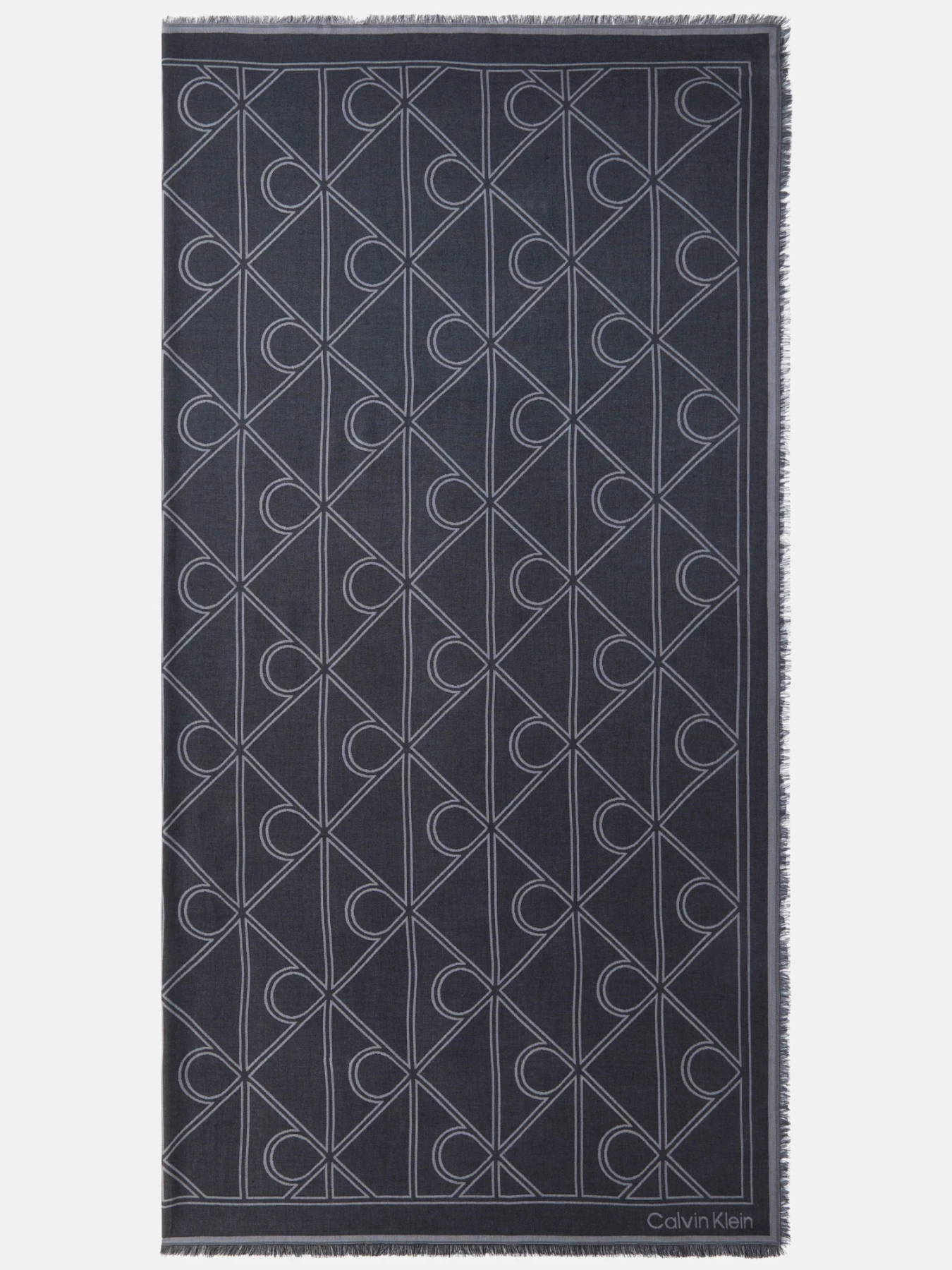 Scarf with White Geometric Logo Pattern Gallery