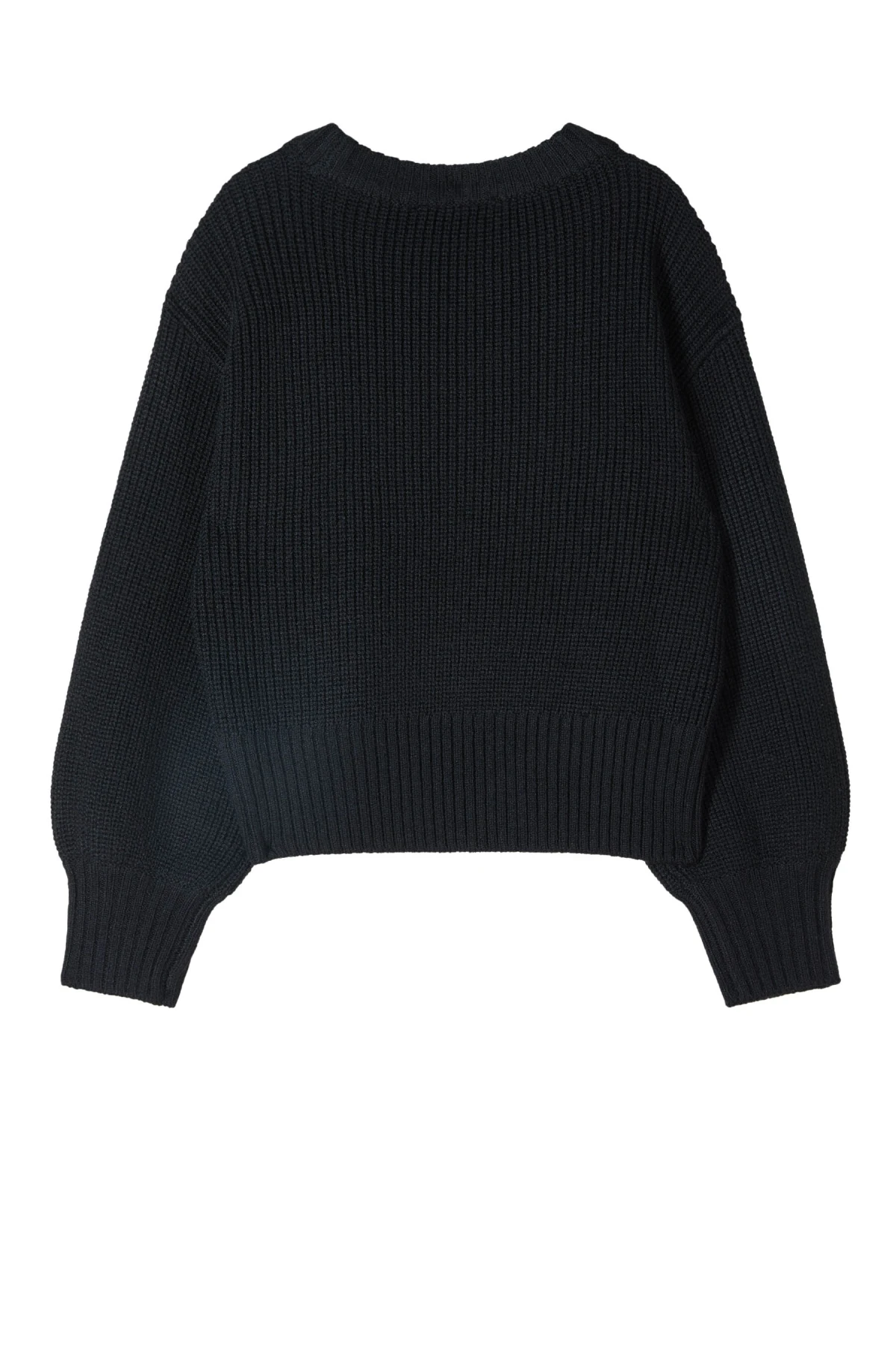 Ribbed Knit Sweater with Silver Chain Accent Gallery