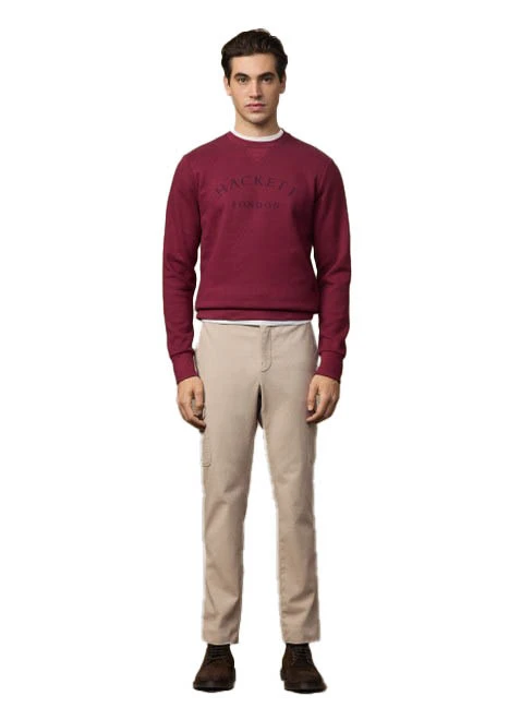 Contrasting Arched Logo Ribbed Long-sleeve Sweatshirt Gallery