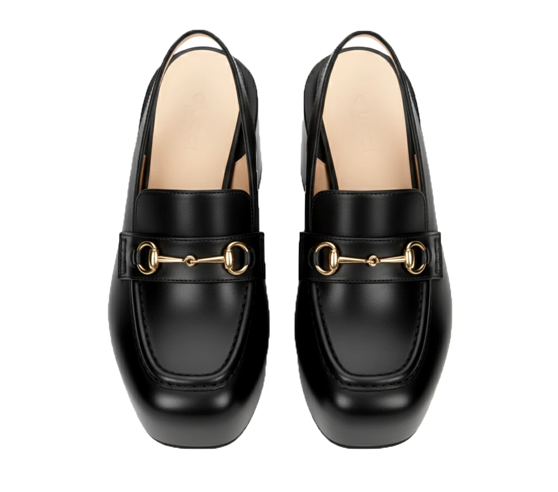 High-Heel Platform Leather Loafer with Horsebit Detail Gallery