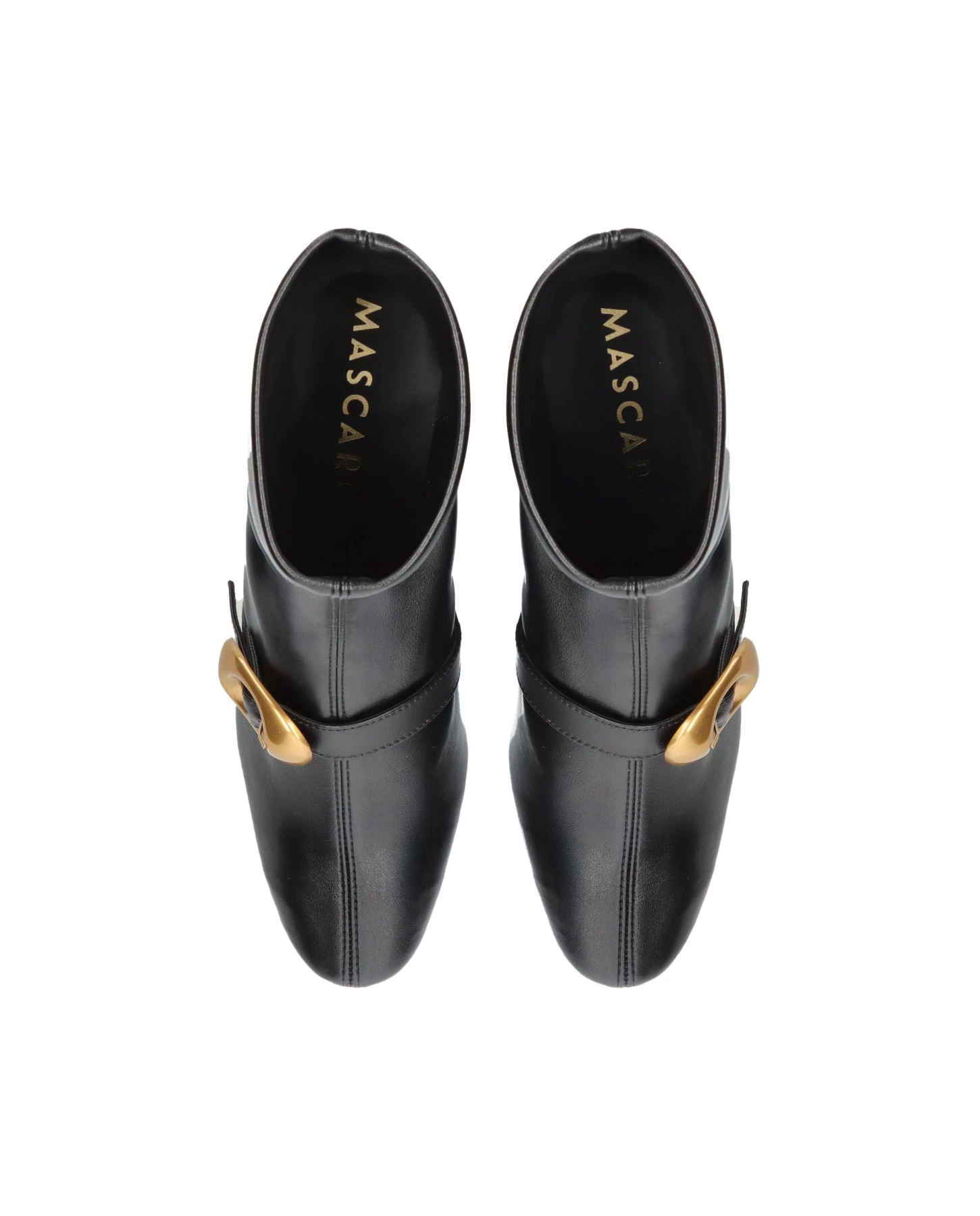 Leather Ankle Boot with Gold O-Ring Detail Gallery