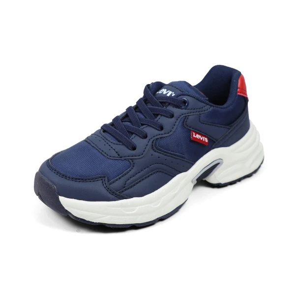 Chunky Sole Leather Sneakers 30-35 Gallery