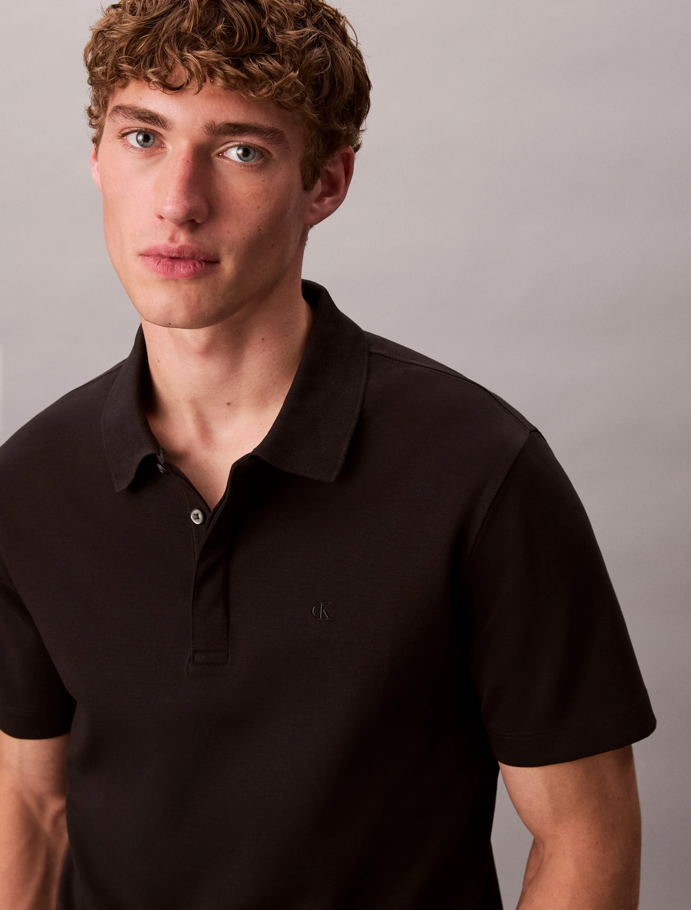 Short Sleeeved Polo with Micro Logo Gallery