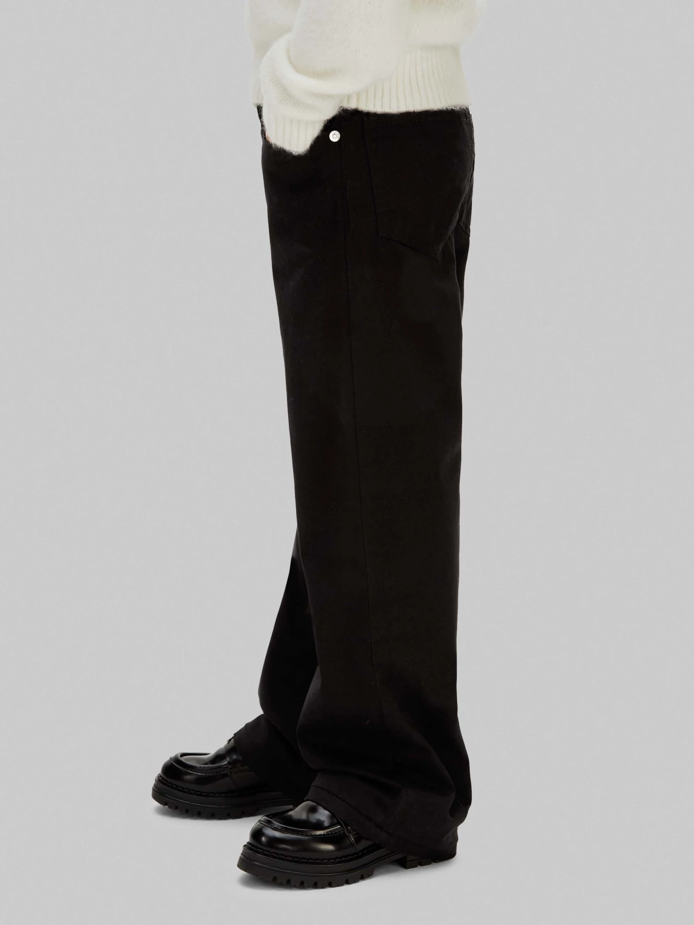 Straight Cotton Sateen Trousers Gallery