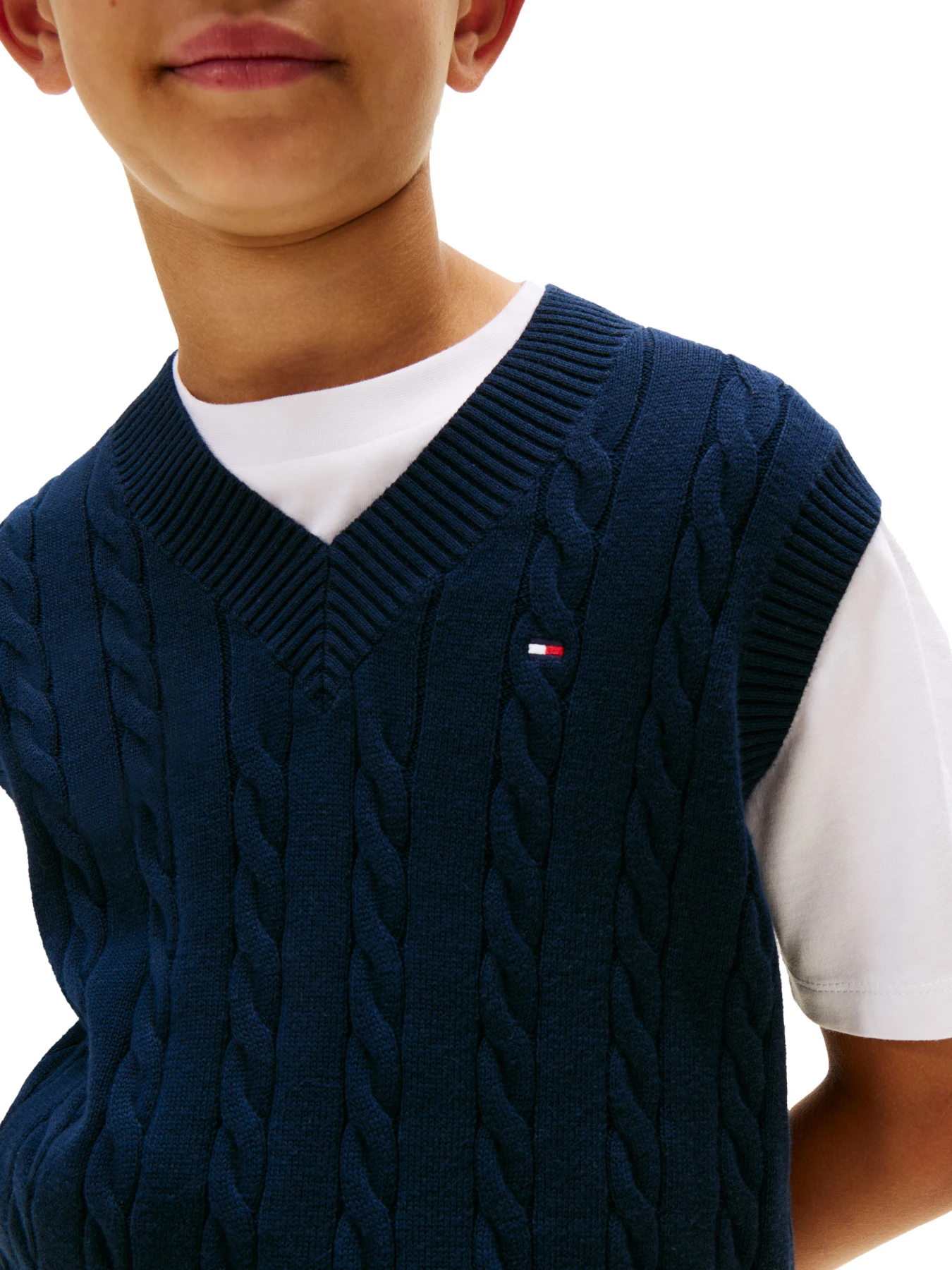 Signature Tape Cable Knit Sweater Vest Gallery
