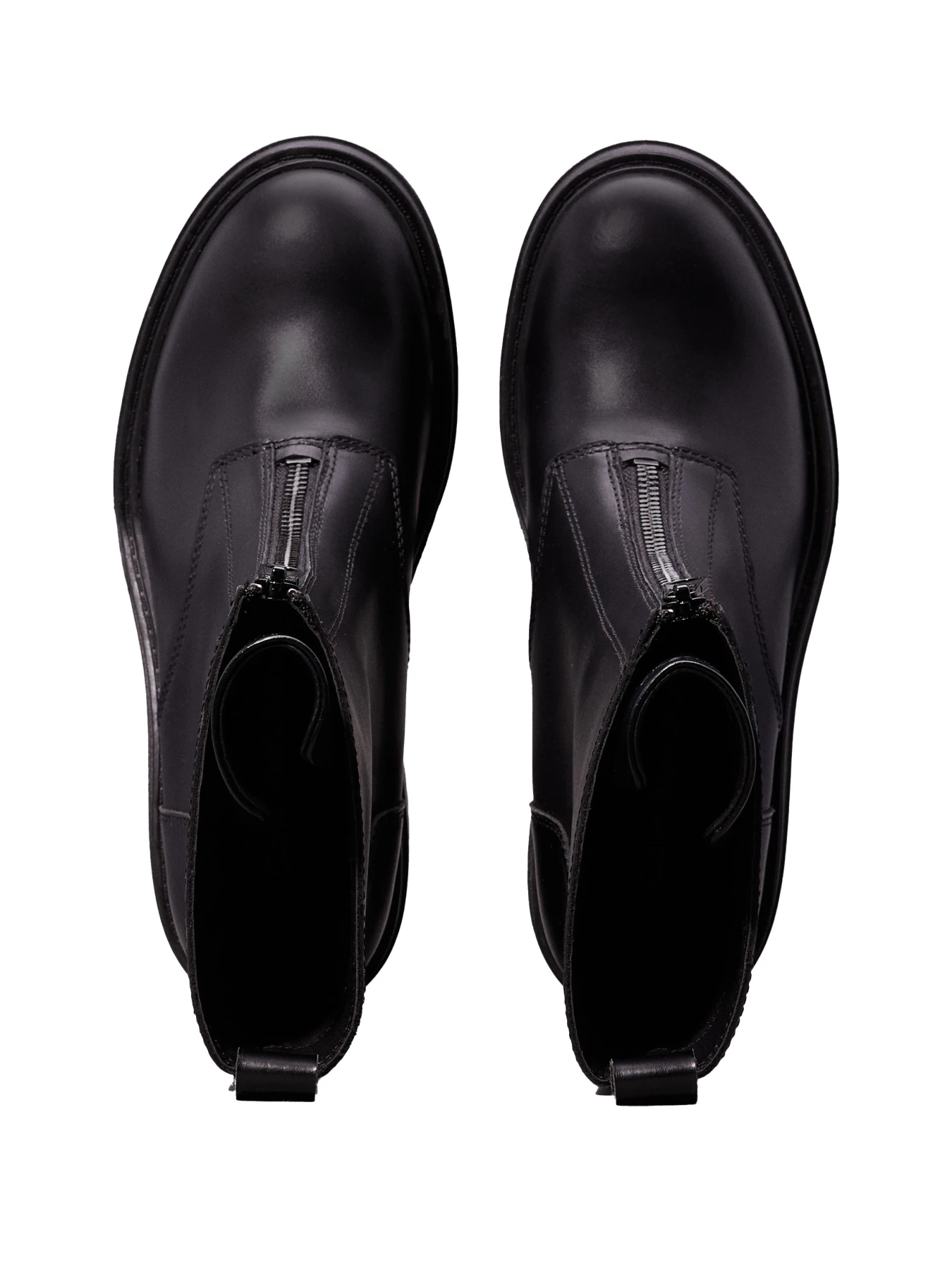 Leather Chunky Heeled Zip Boots Gallery