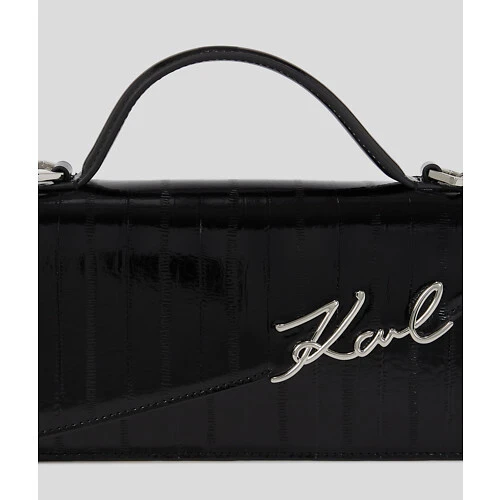 K/Signature Crocodile-Embossed Leather Crossbody Bag Gallery