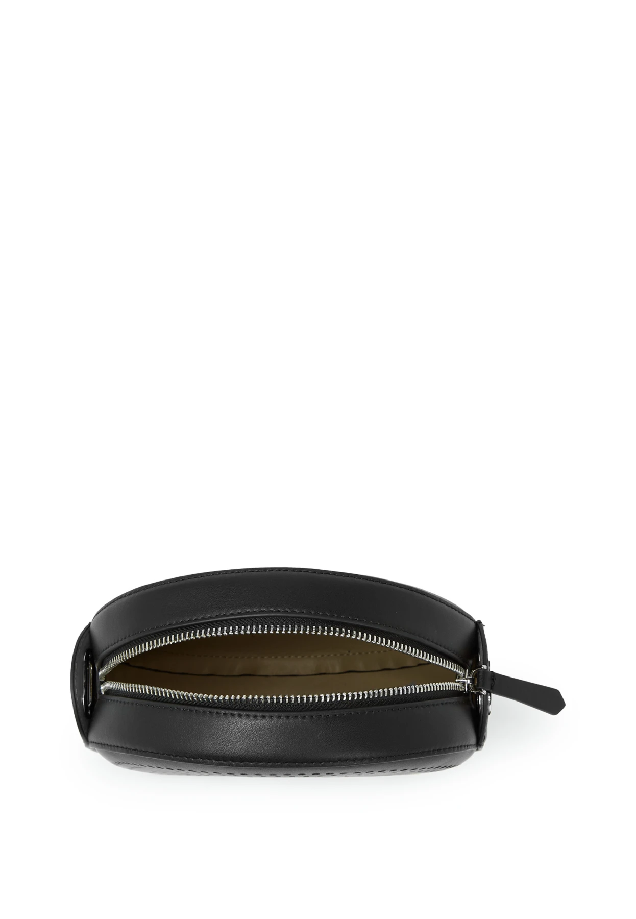 K/Circular Perforated Leather Crossbody Bag with Branded Strap Gallery