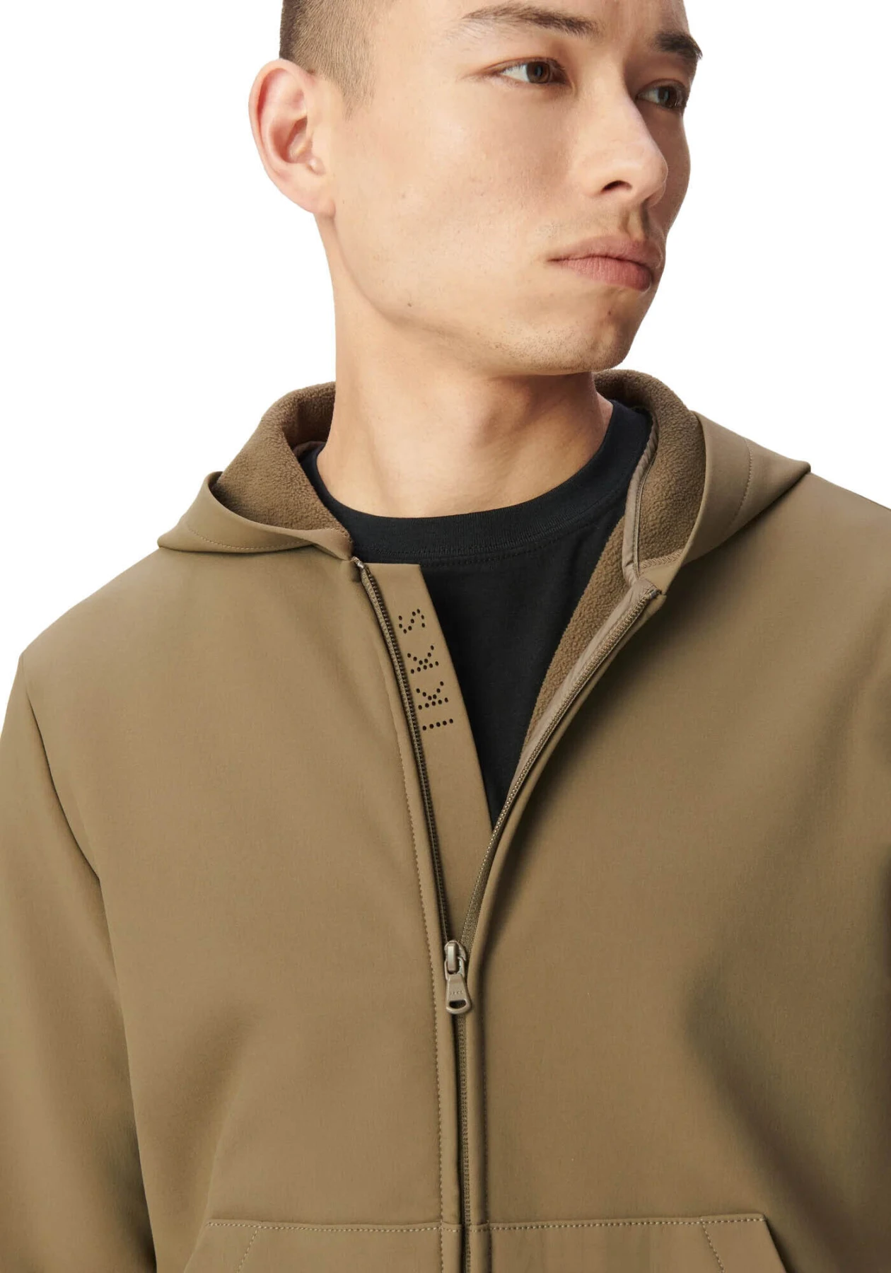 Straight Hooded Round Neck Cardigan Gallery