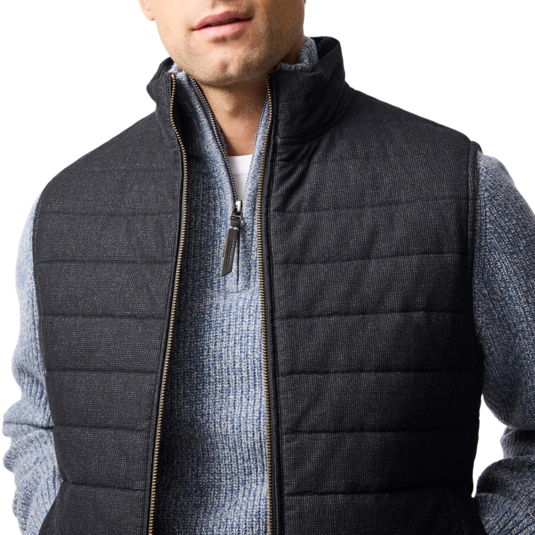 Ribbed Quarter Zip High Neck Sweater Gallery