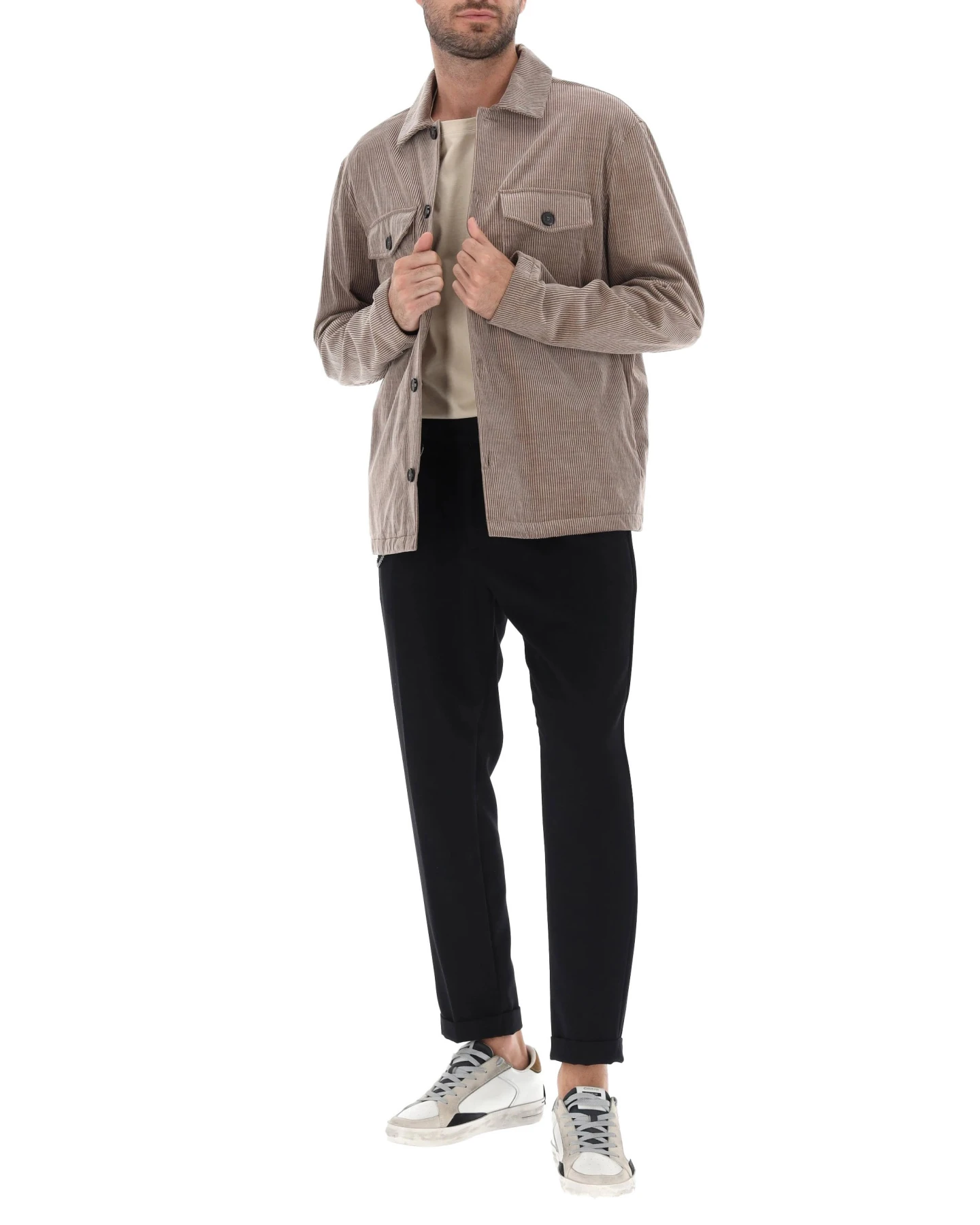 Classic Fit Corduroy Shacket with Chest Pockets Gallery