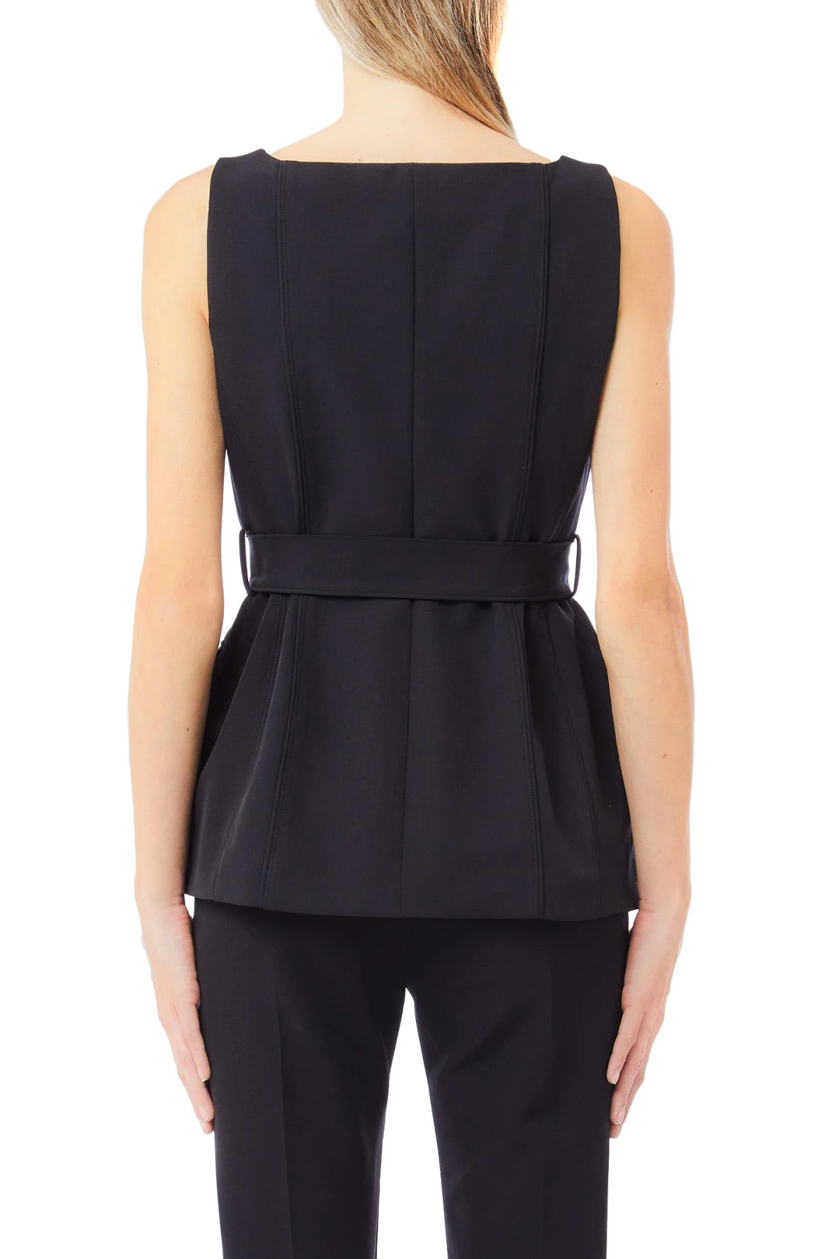 Fitted Zip Vest with Buckle Belt Gallery