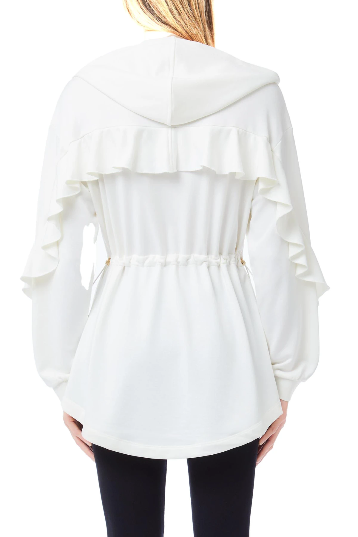 Hooded Zip Jacket with Ruffle Sleeves Gallery