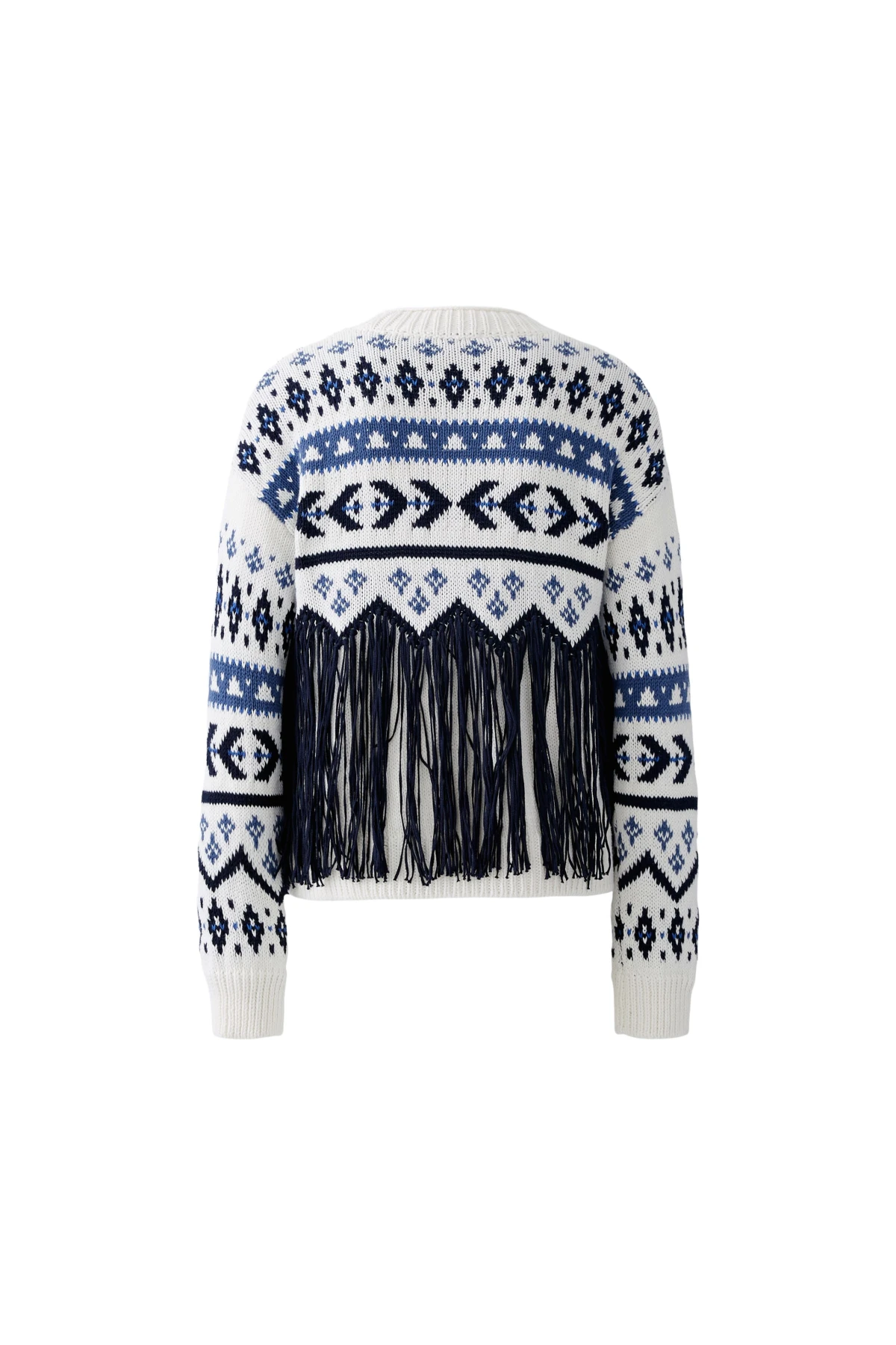 Bohemian Patterned Jumper with Fringed Hem Gallery